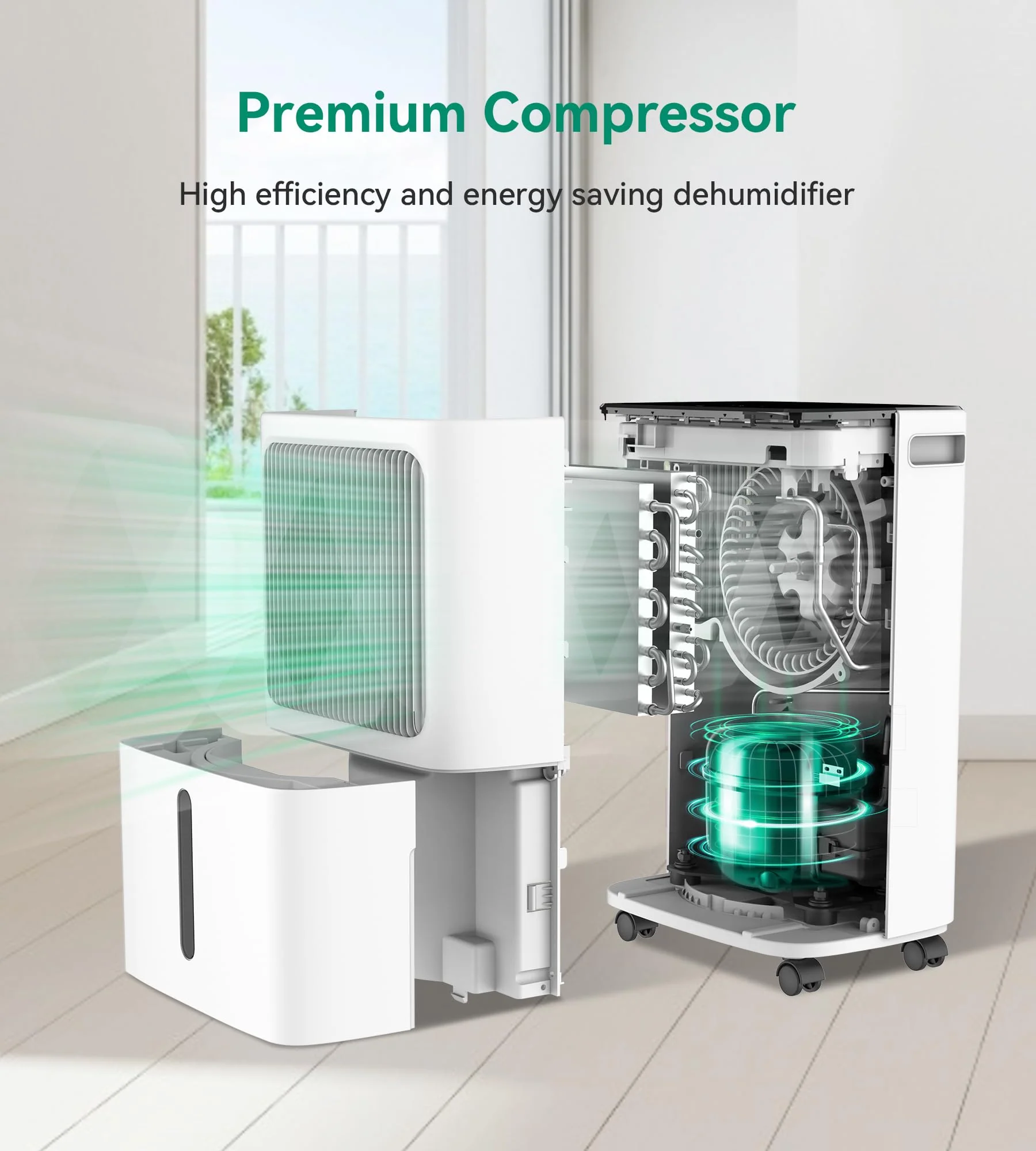 VEAGASO 30 Pint Dehumidifiers for Home with Drain Hose
