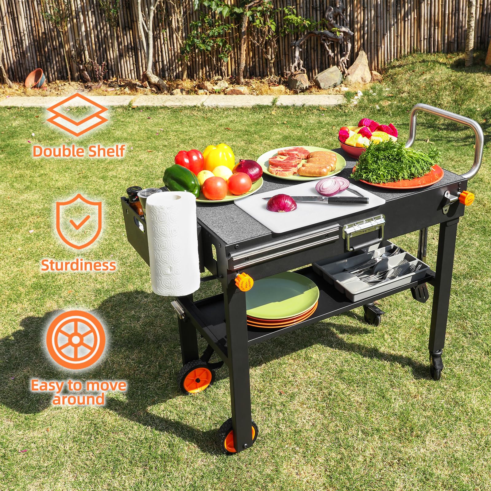 Yundasan Portable Outdoor Grill Table. 31W x 17D