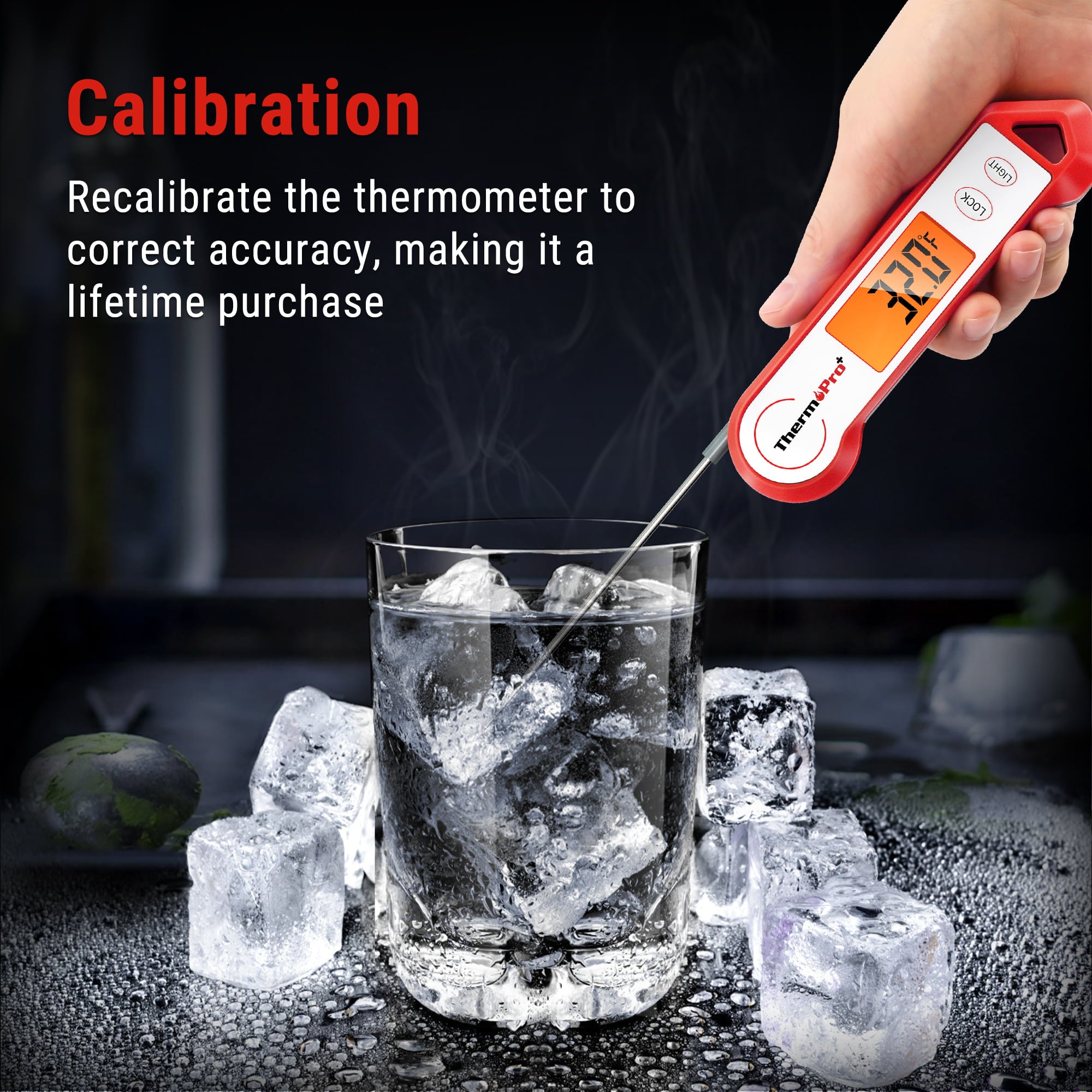 TP19HW Waterproof Digital Meat Thermometer. Food Candy Cooking Grill Kitchen Thermometer with Magnet and LED Display for Oil Deep Fry Smoker BBQ Thermometer