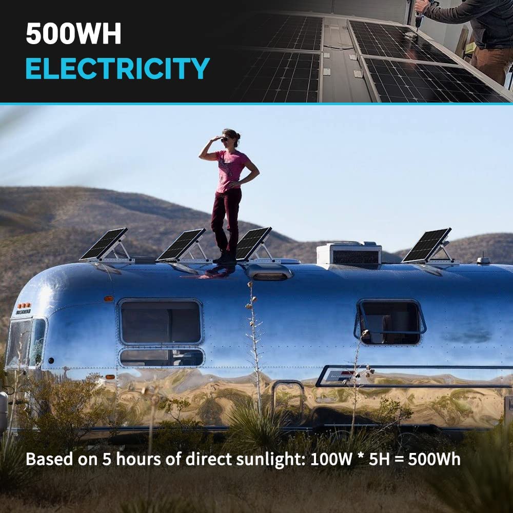 Renogy Solar Panel 100 Watt 12 Vol for RV Marine Rooftop Farm Battery