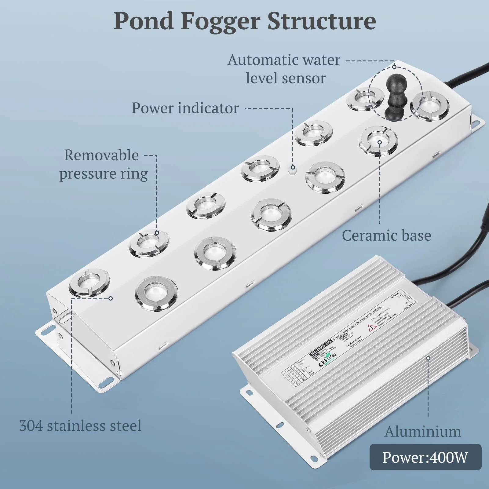 CEED4U Ultrasonic Fogger. 12 Head Ultrasonic Mist Maker