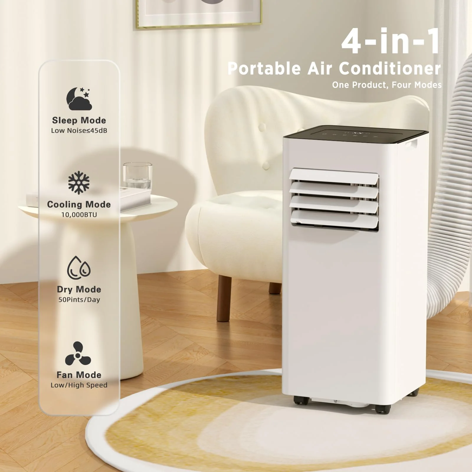ZAFRO 10.000 BTU Portable Air Conditioners Cool Up to 450 Sq.Ft