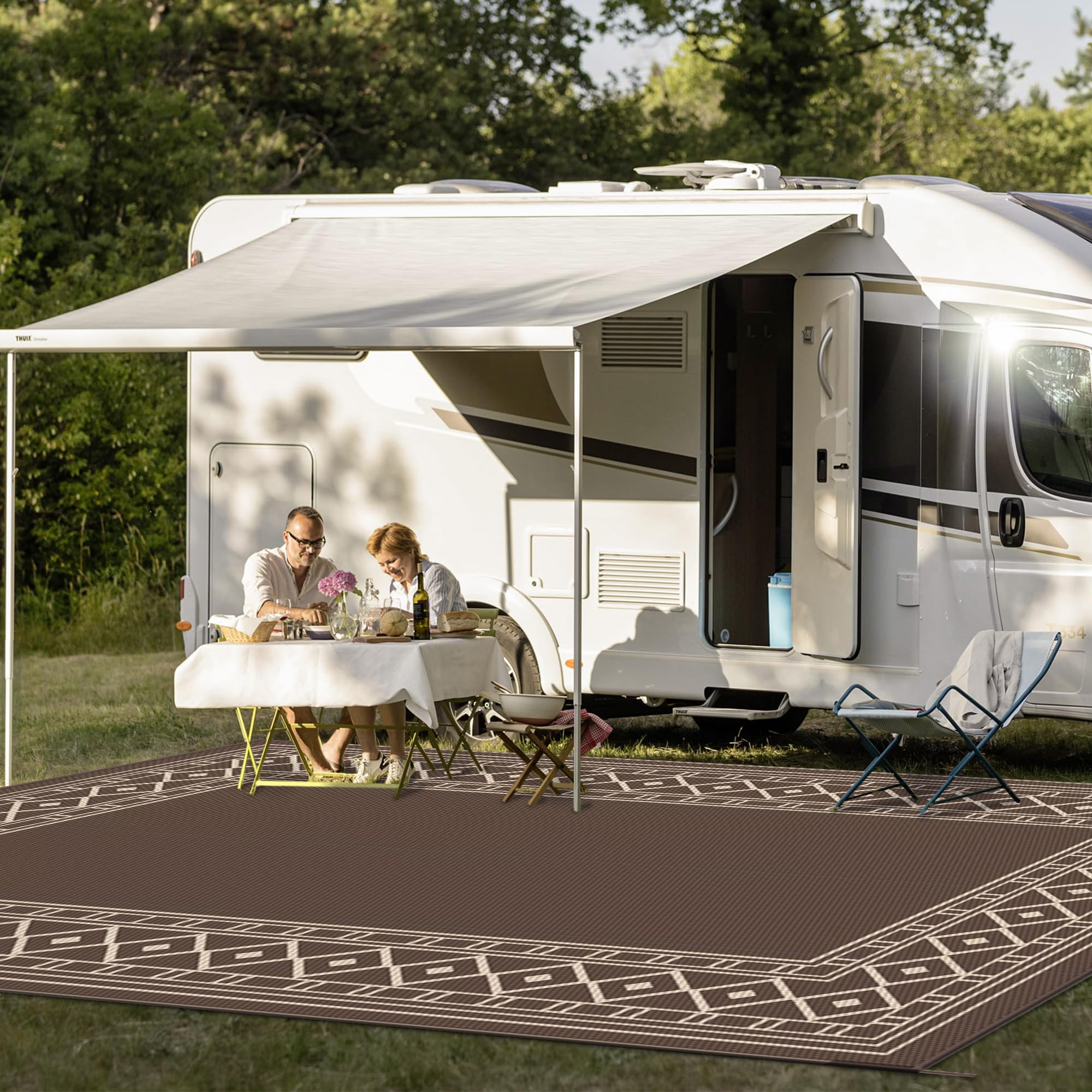 GENIMO Outdoor Rug 10'x14' for Patio Waterproof