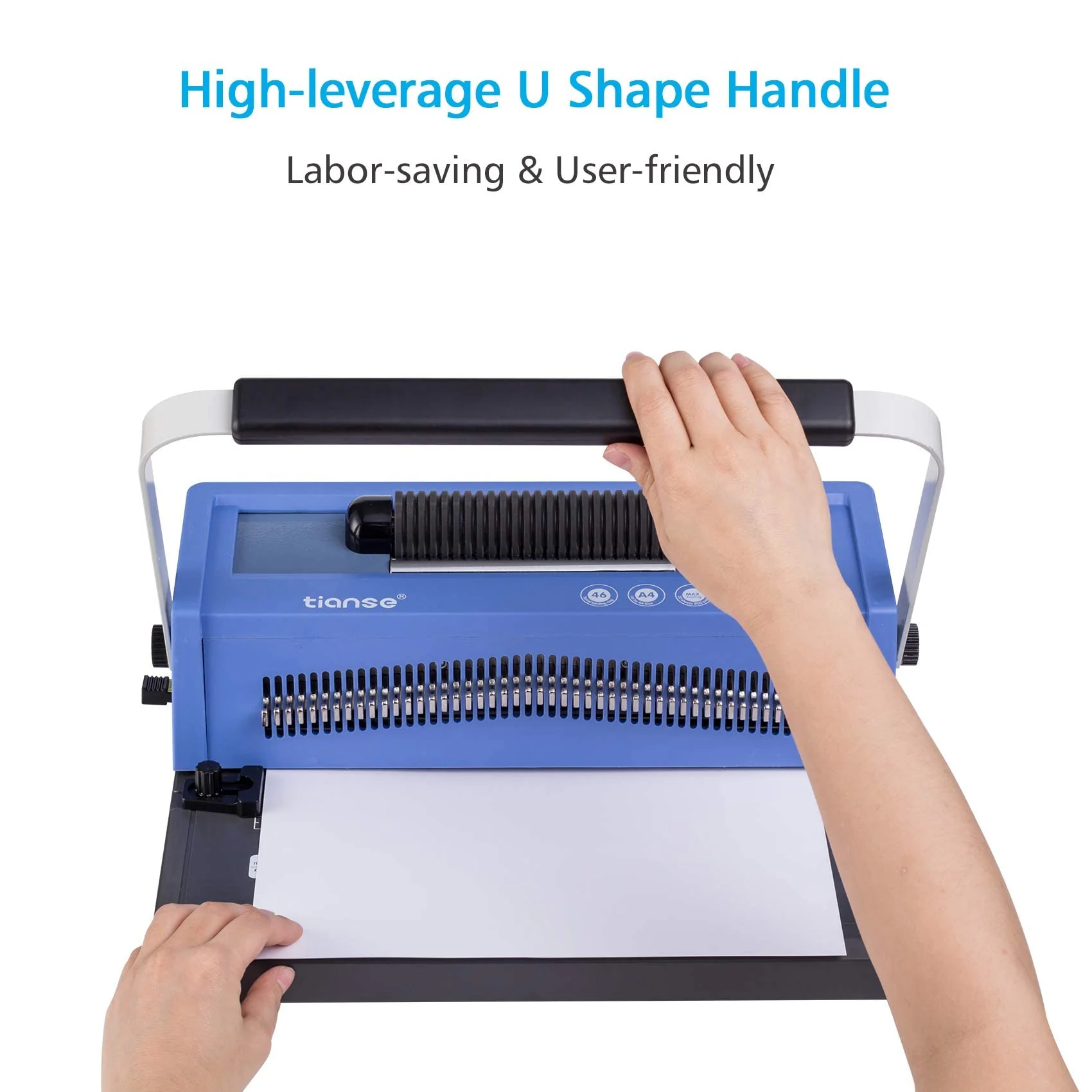 TIANSE Spiral Coil Binding Machine. Manual Book Maker Punch Binder
