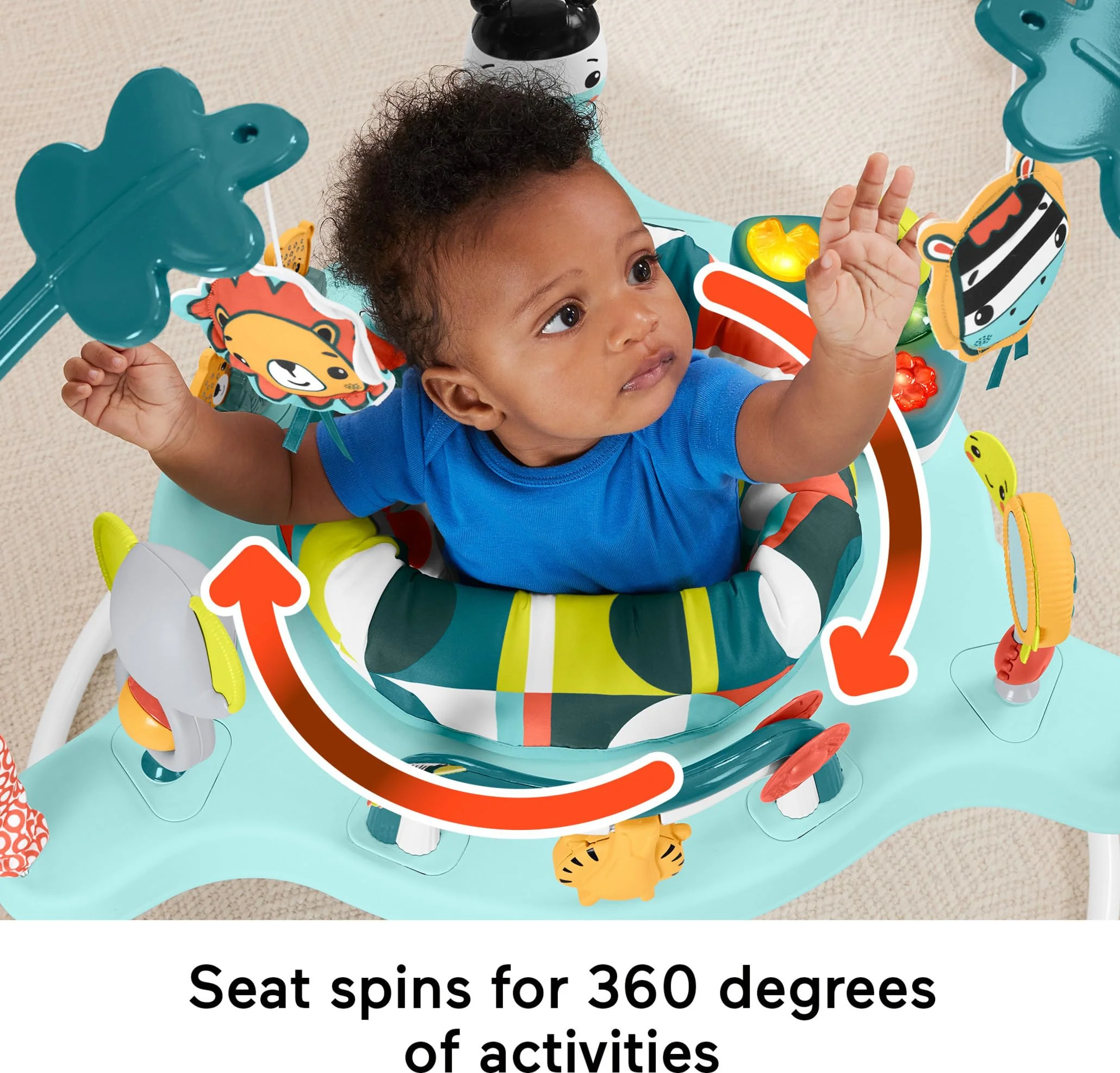 Fisher-Price Baby Bouncer Colorful Corners Jumperoo Activity Center