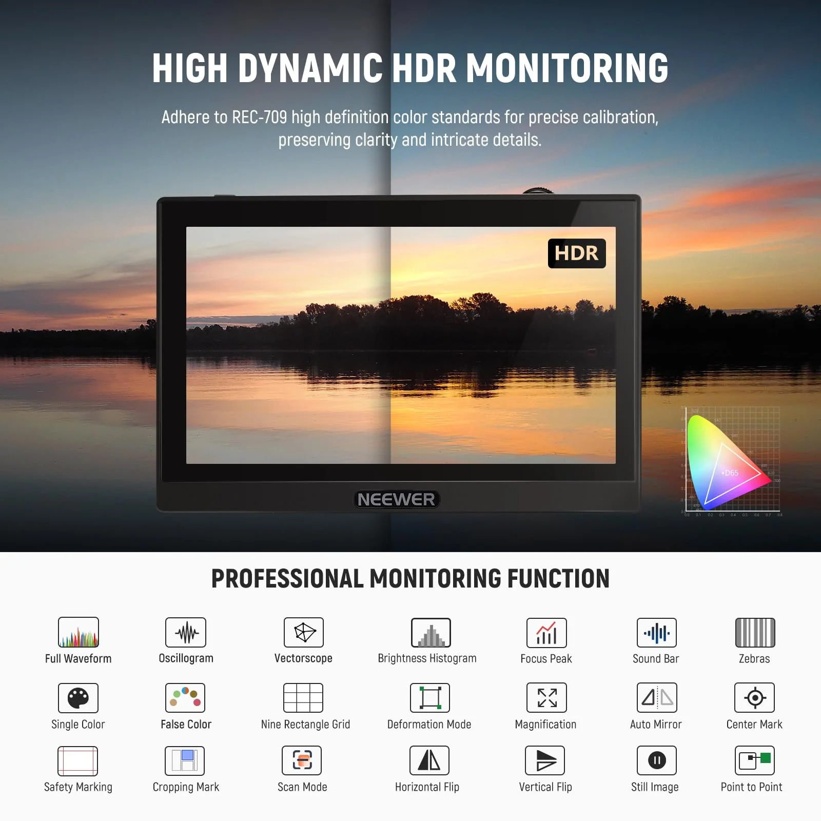 NEEWER F500 5.5 Inch Camera Field Monitor