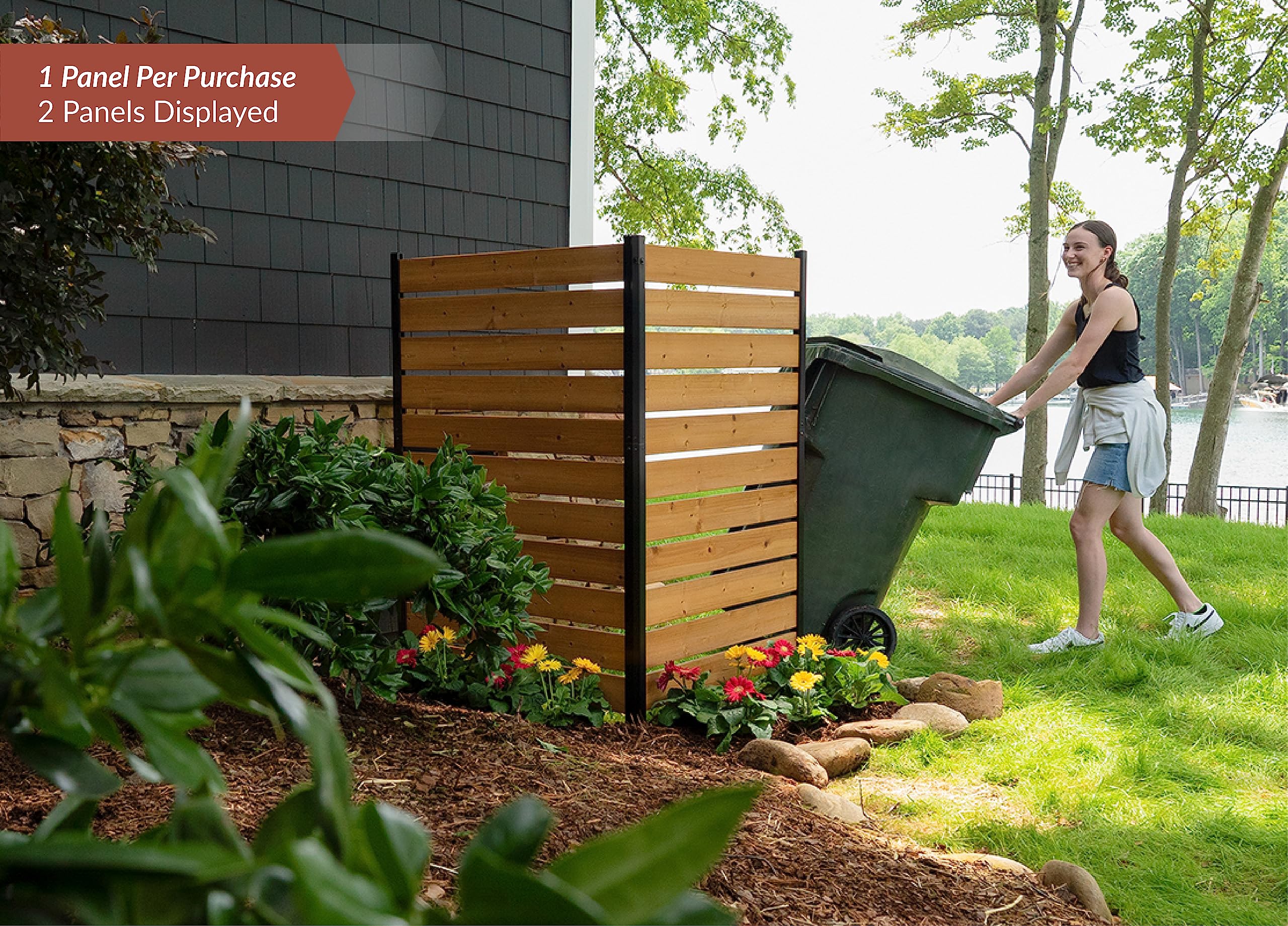 Enclo Privacy Screens 5ft H x 3.2ft W Concord Wood Outdoor Privacy Fence Screen