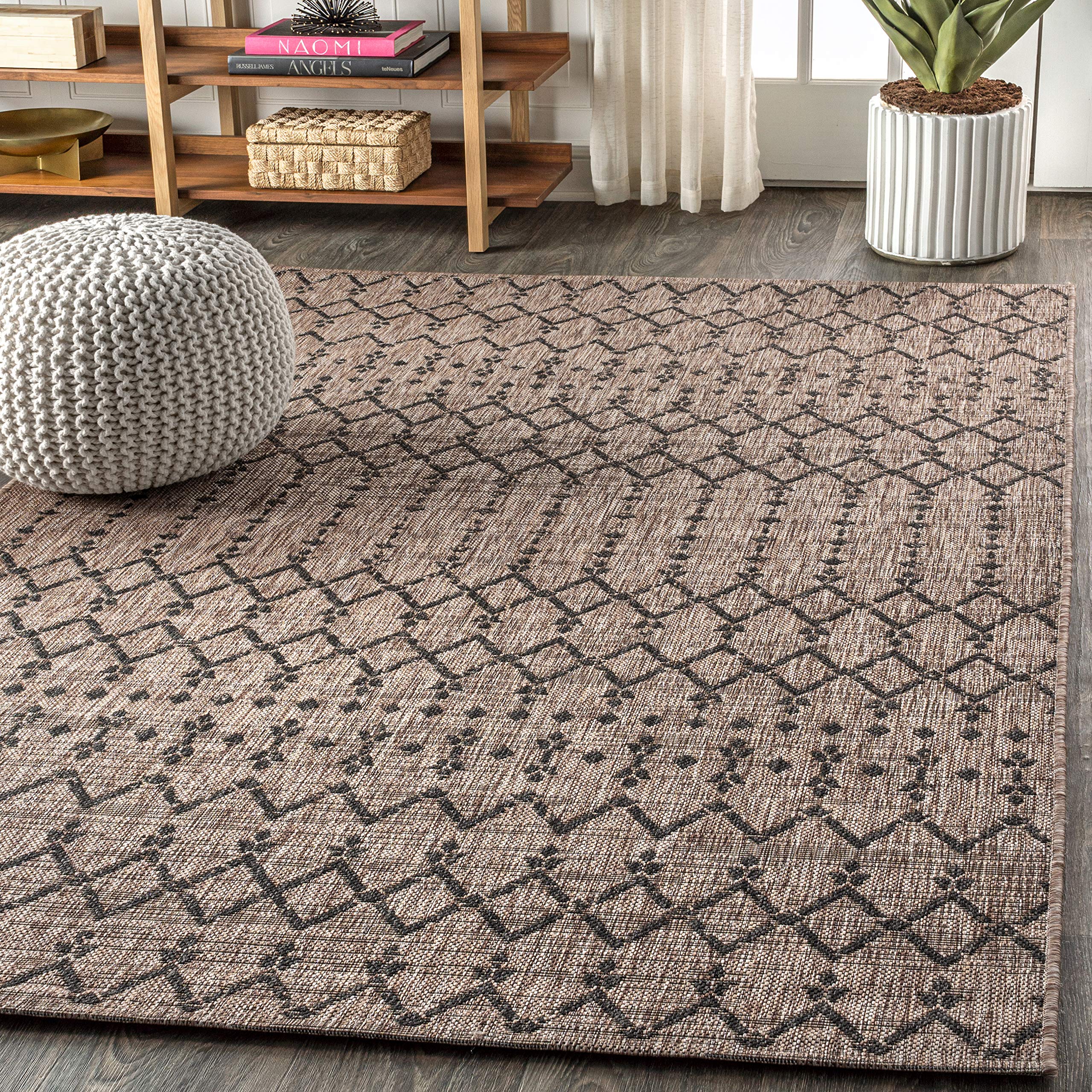 JONATHAN Y Moroccan Geometric Textured Weave Indoor Outdoor Area r.u.g