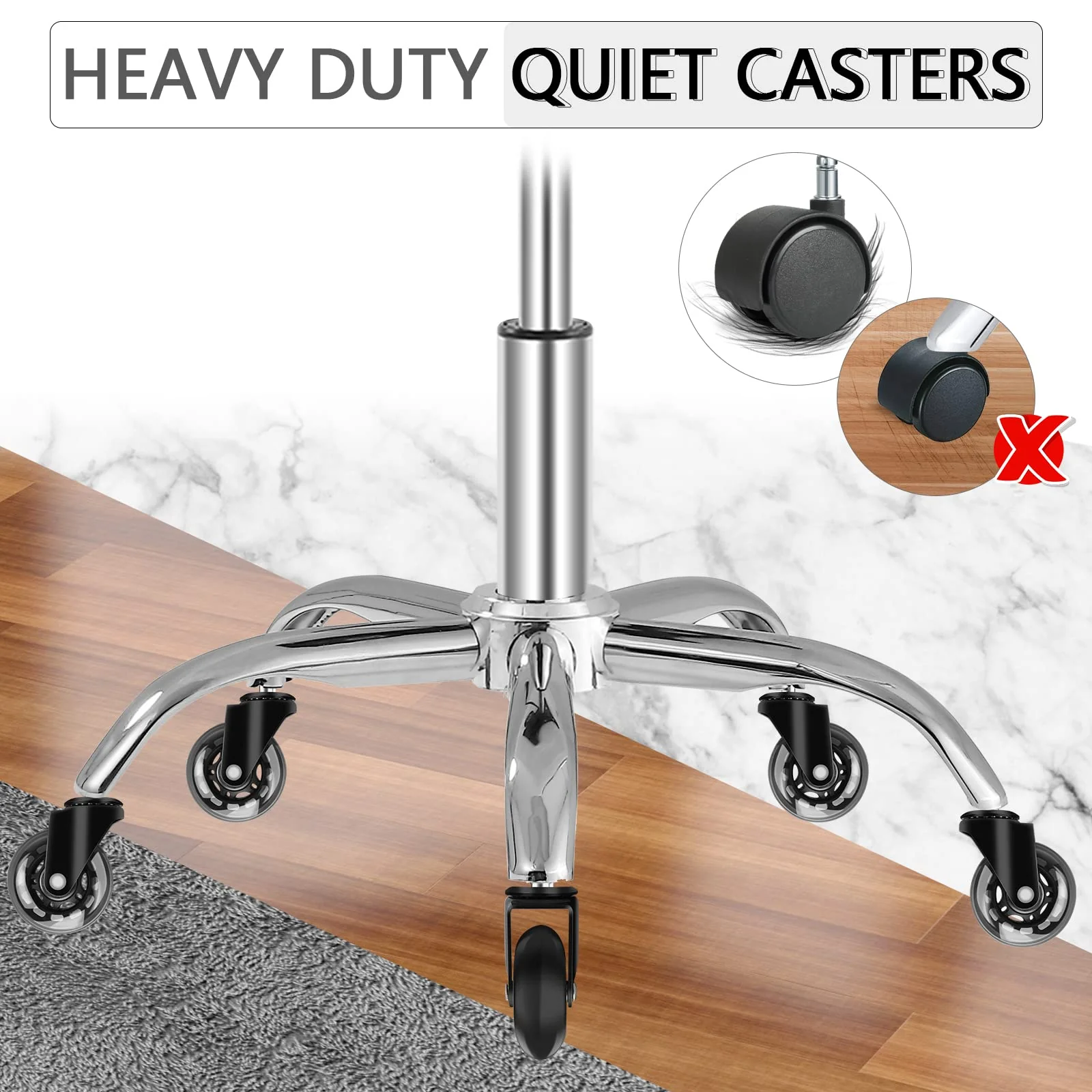 Saddle Stool with Wheels 300 lbs Weight Capacity