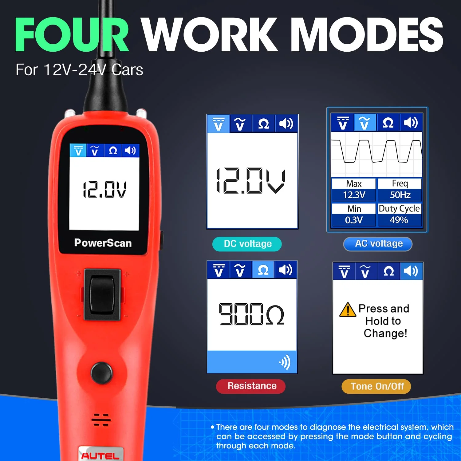 Autel PowerScan Automotive Circuit Tester with 20ft Cable