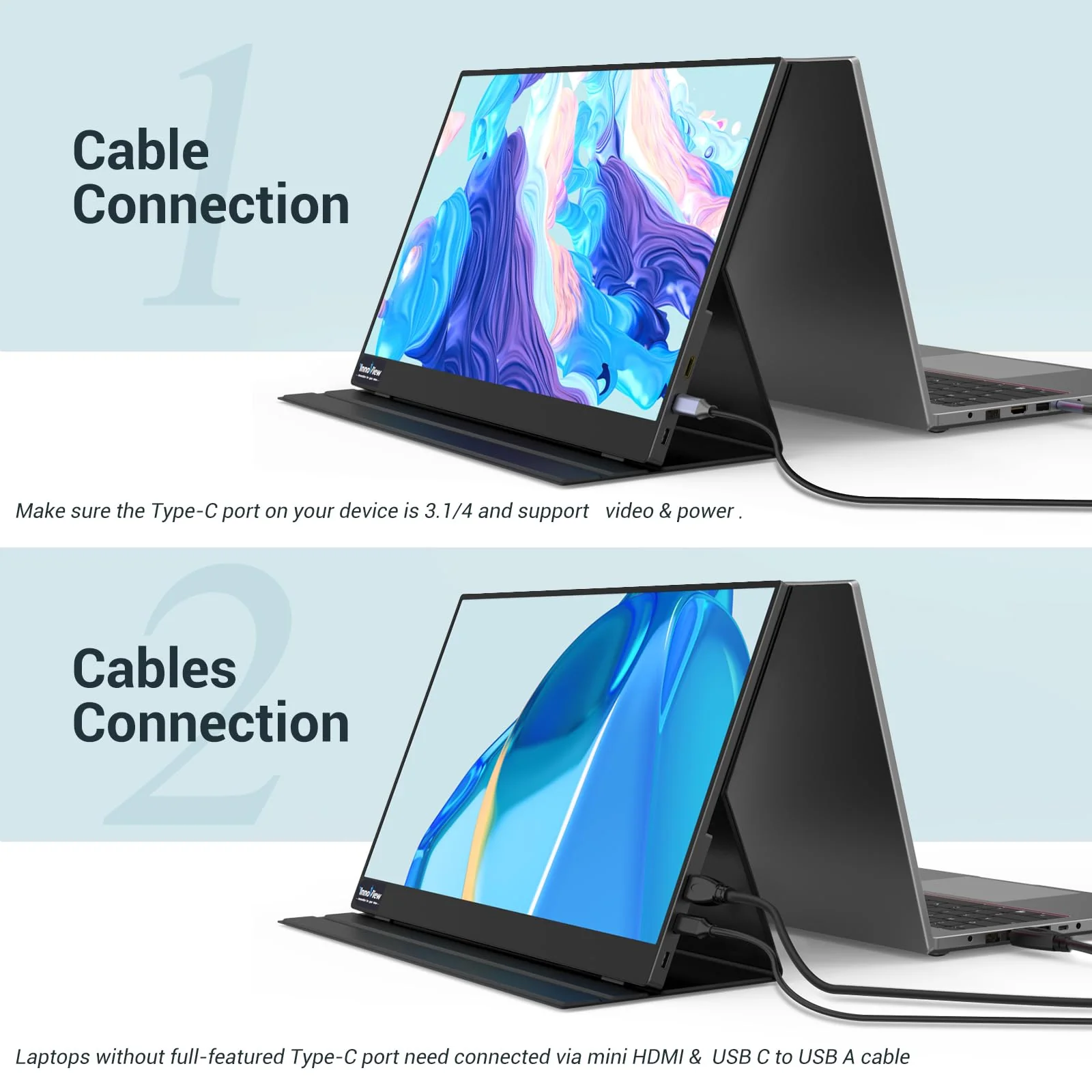 InnoView 15.6 Inch Portable Monitor. FHD 1080P HDMI USB C