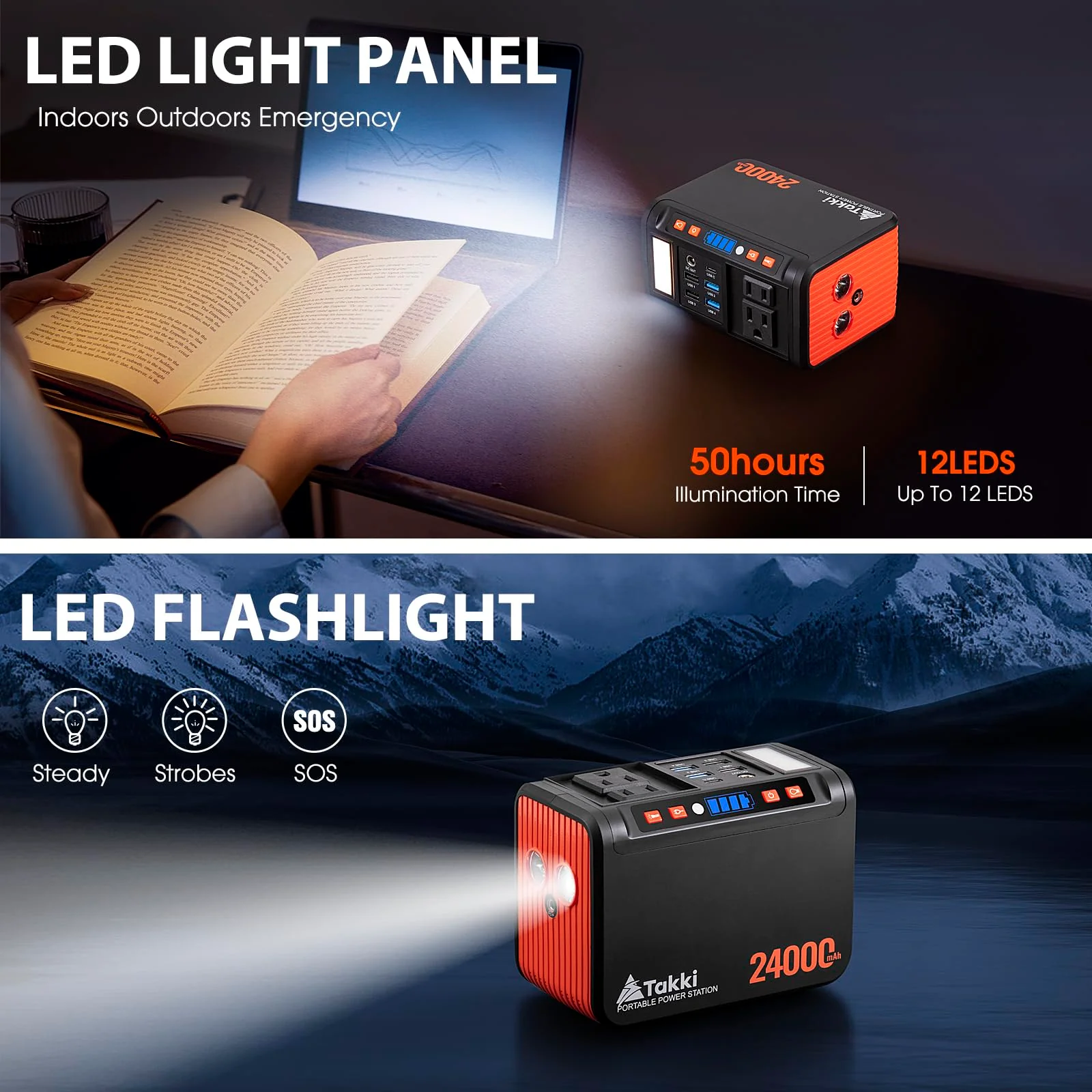 Takki Portable Power Station 88Wh with 110V AC DC USB Ports