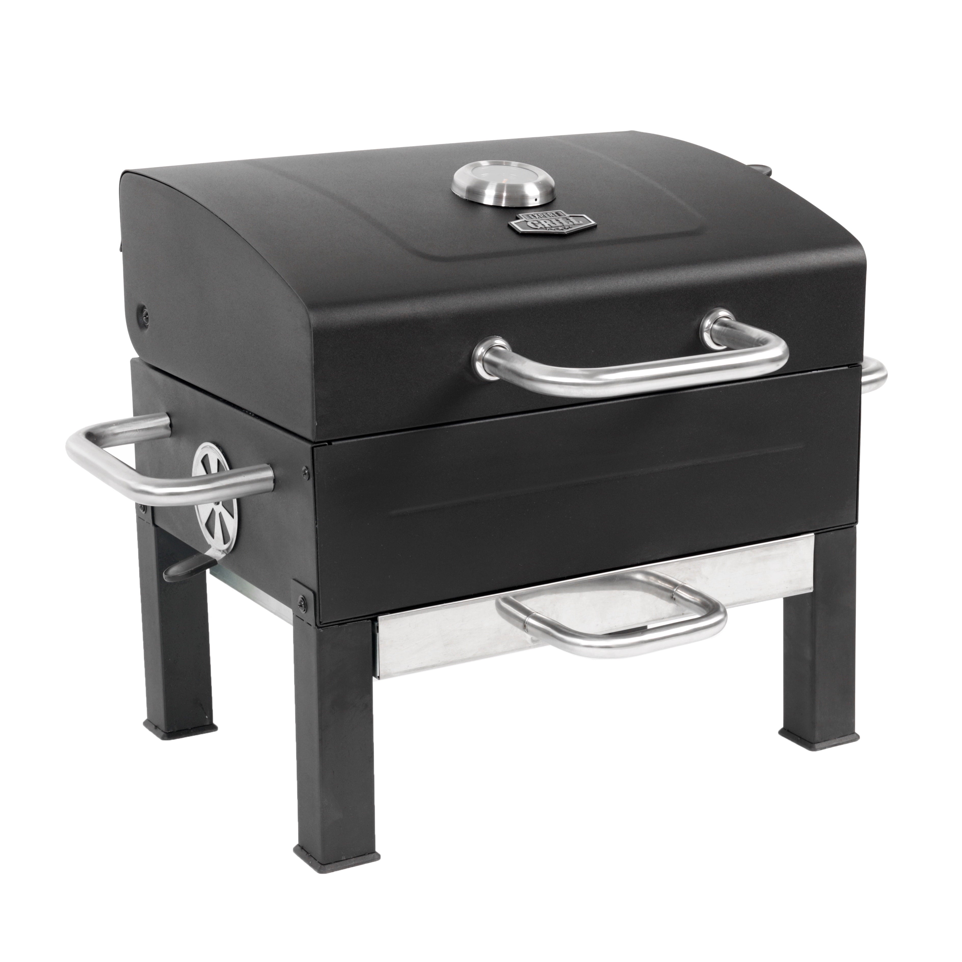 Grill Premium Portable Charcoal Grill. Black and Stainless Steel