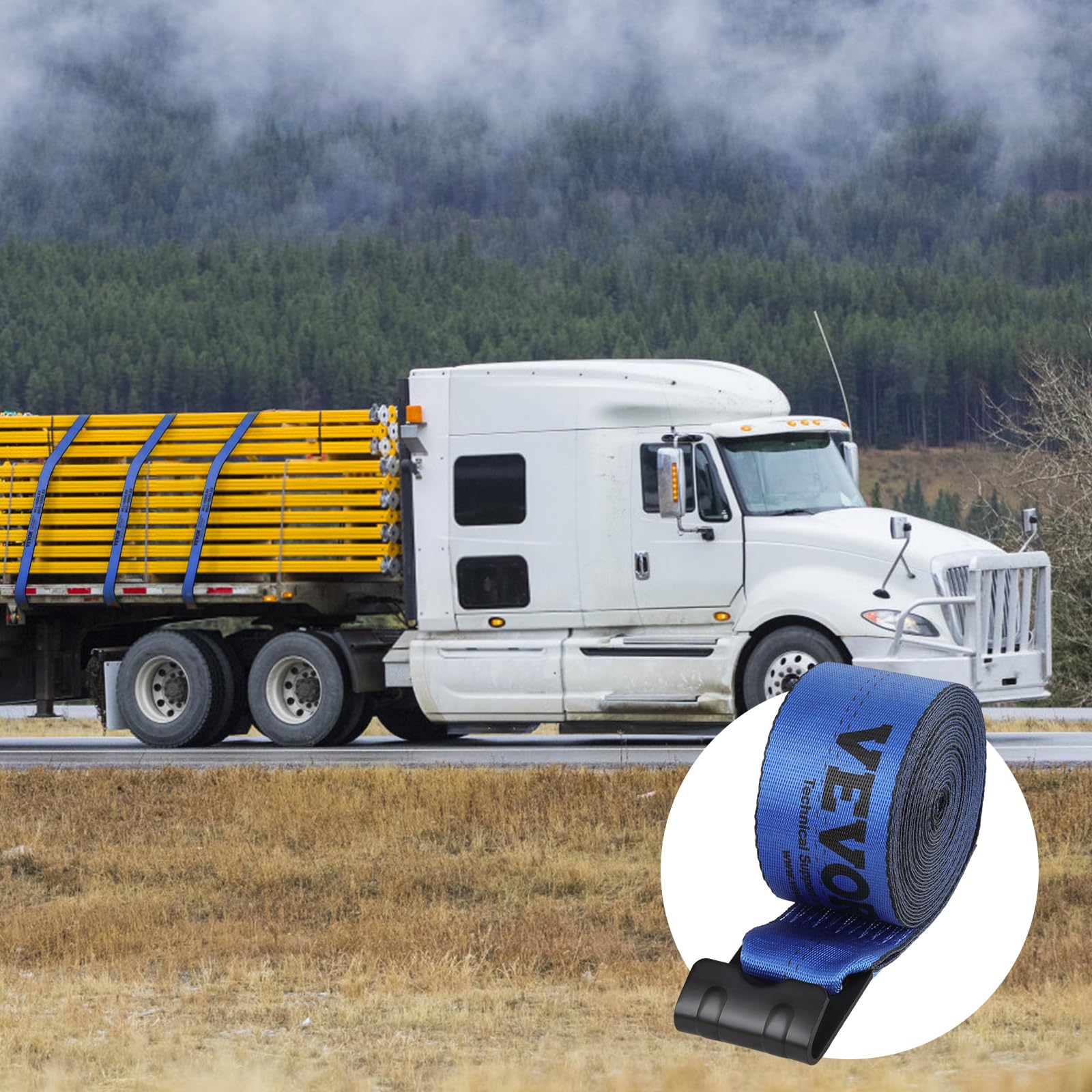 VEVOR 10 Pack 4 x30' Heavy Duty Truck Straps for Flatbeds. Trucks. Trailers