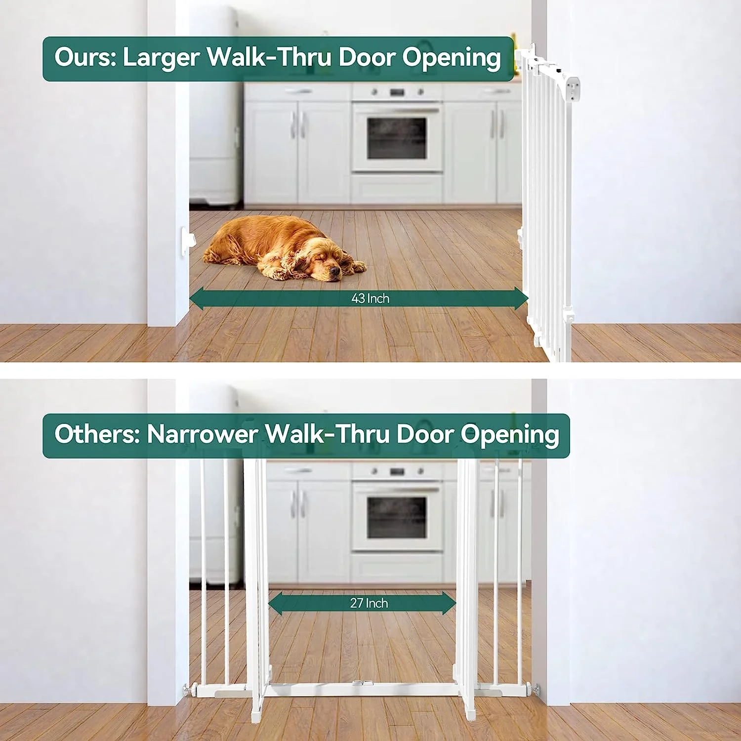 Babelio 26-43 No Bottom Bar Baby Gate for Babies. Elders and Pets
