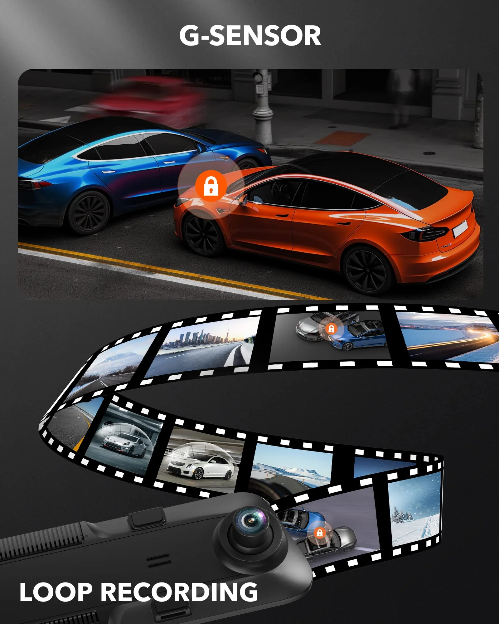 WOLFBOX 12 4K Rear View Mirror Camera