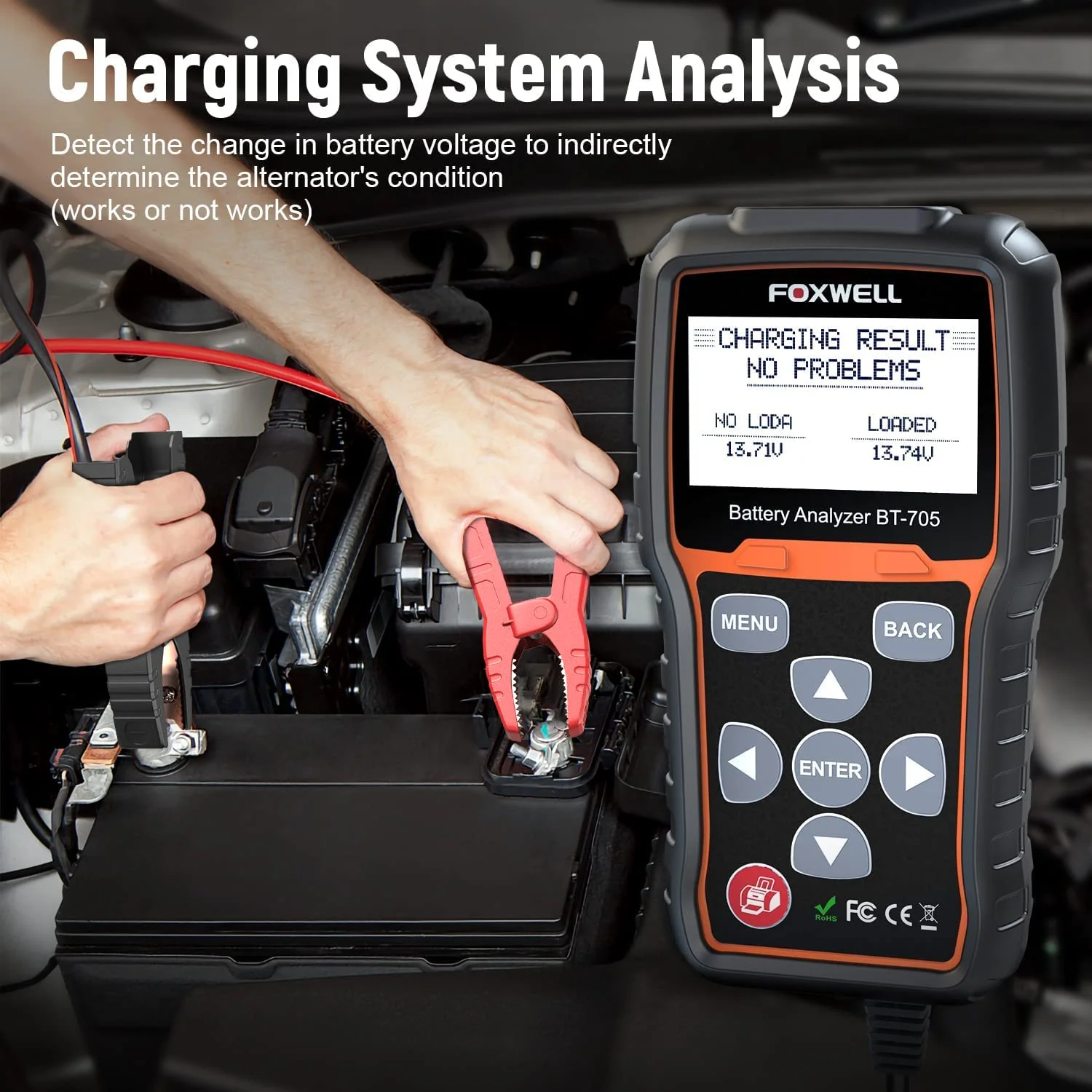 FOXWELL Car Battery Tester 12V 24V. 100-2000CCA