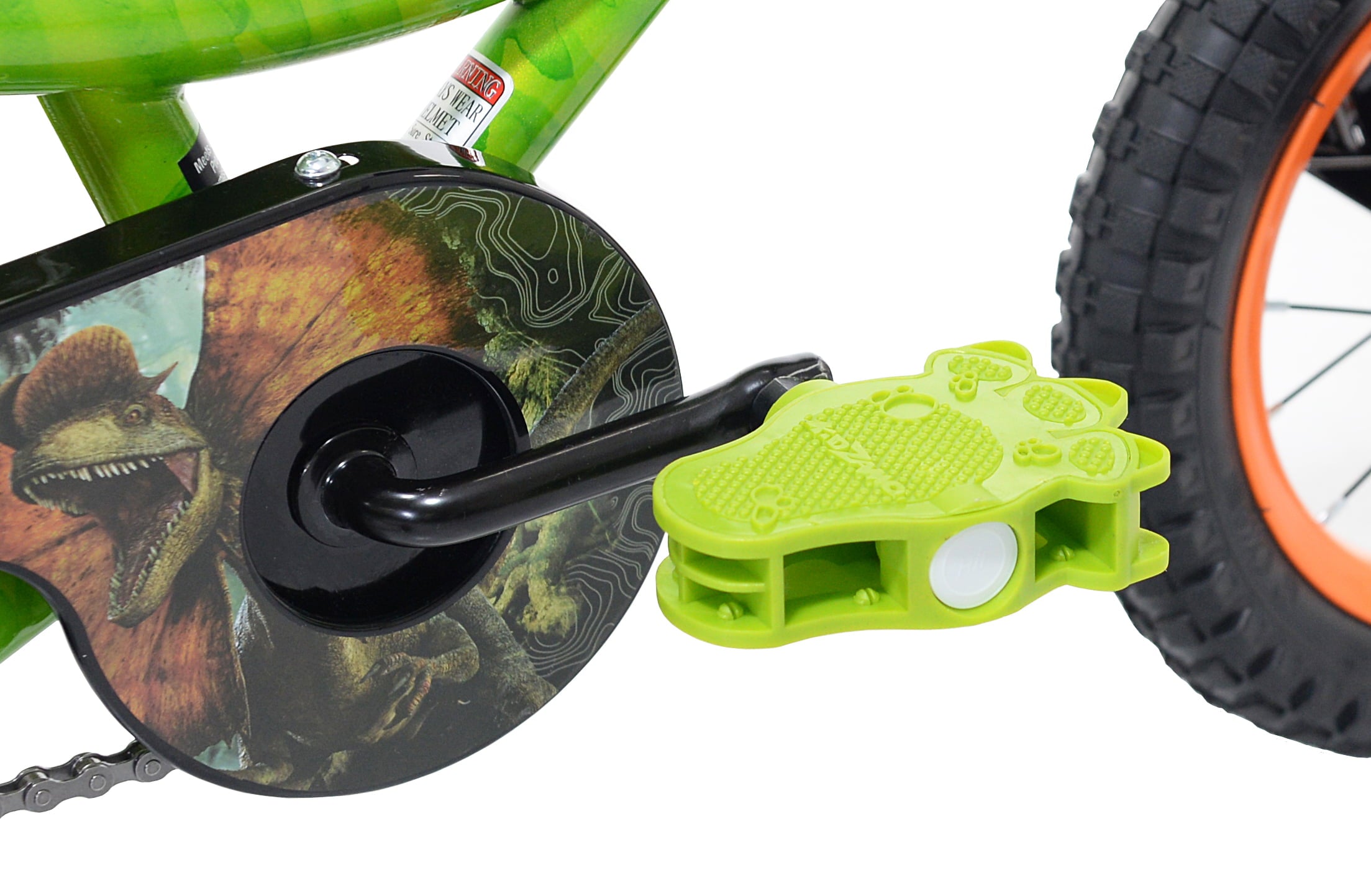 World? 12-inch Raptor Boy's Bicycle with Training Wheel. Green and Orange