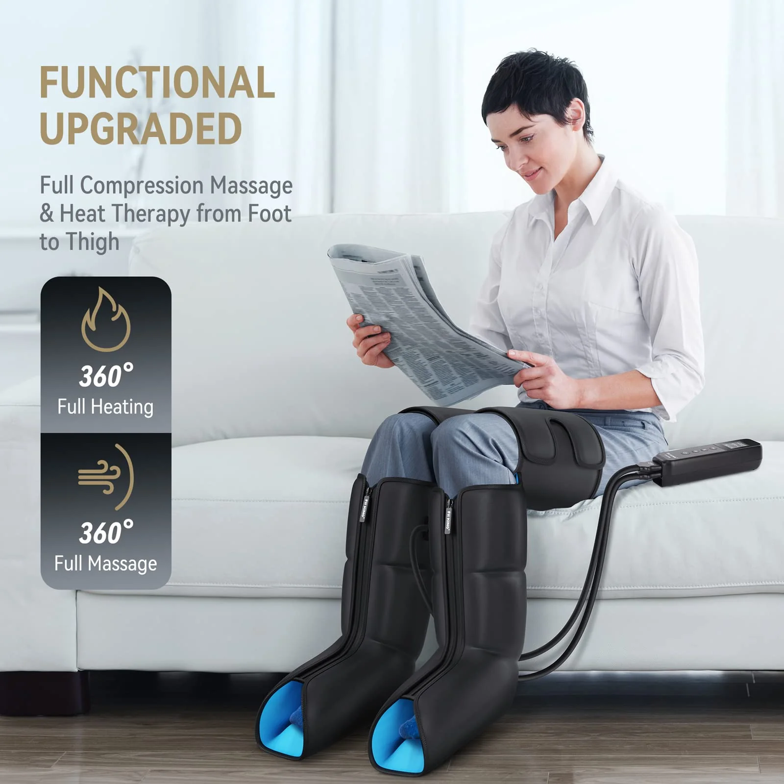 FIT KING Leg Massager with Heat for Circulation
