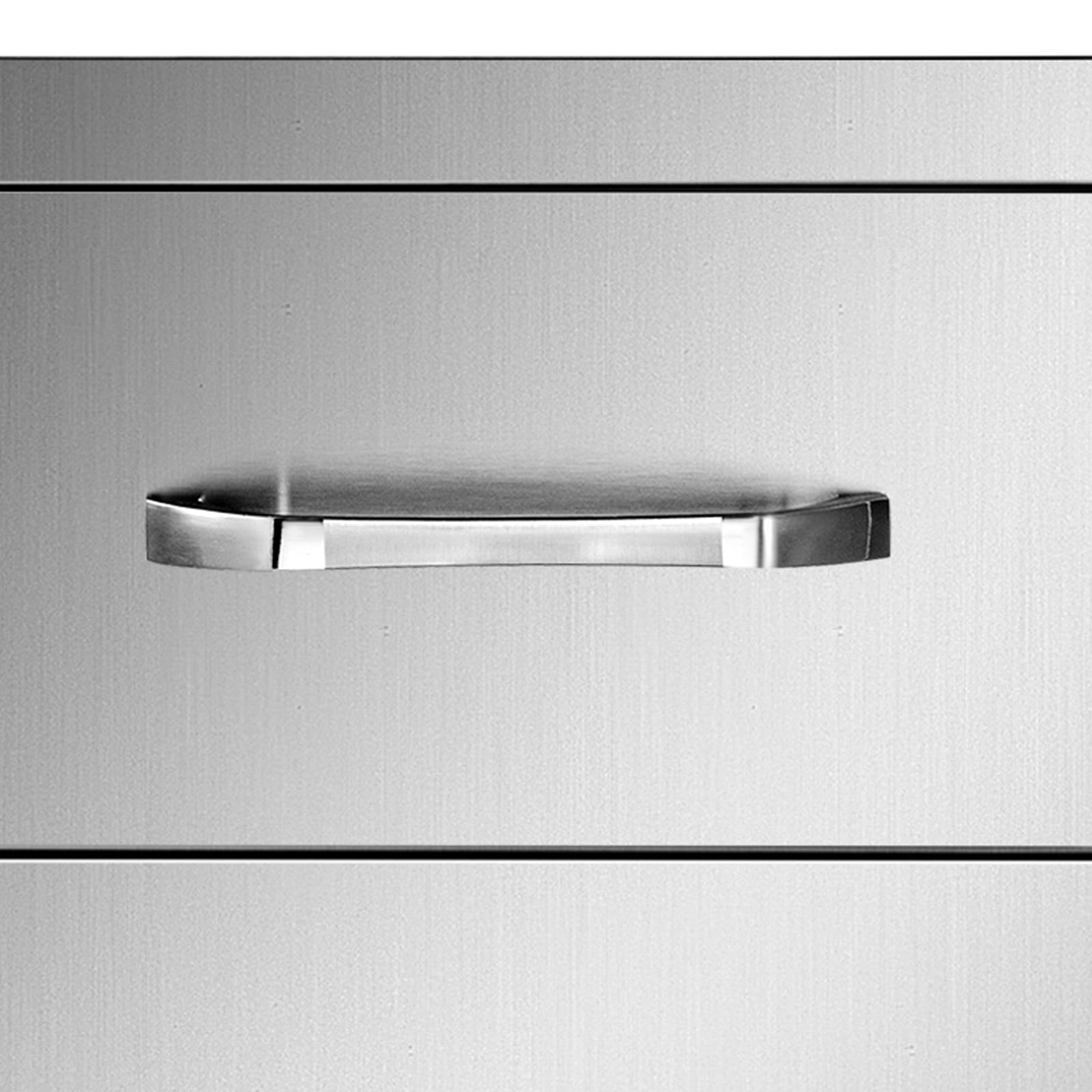 Outdoor Kitchen Drawers 16 W x 21.5 H x 18 D. Flush Mount Triple Access BBQ Drawers with Stainless Steel Handle. BBQ Island Drawers for Outdoor Kitchens or BBQ Island Patio Grill Station