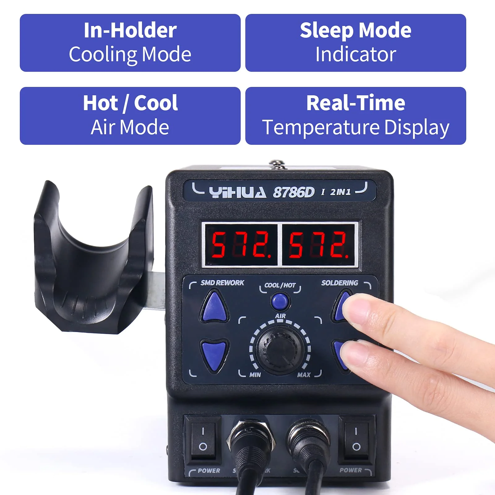 YIHUA 2 in 1 Hot Air Rework and Soldering Iron Station with ��F /��C