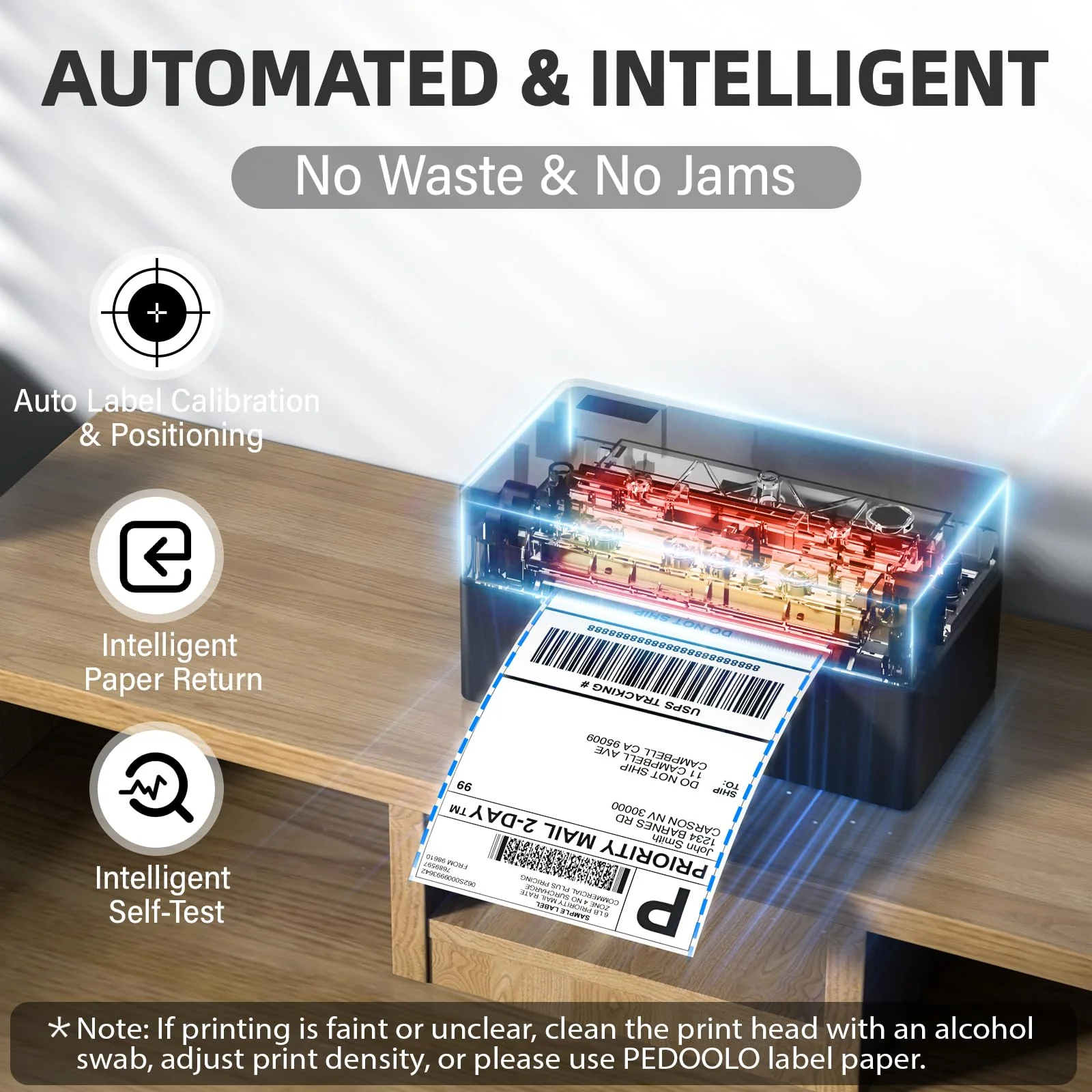PEDOOLO Bluetooth 4x6 Thermal Shipping Label Printer