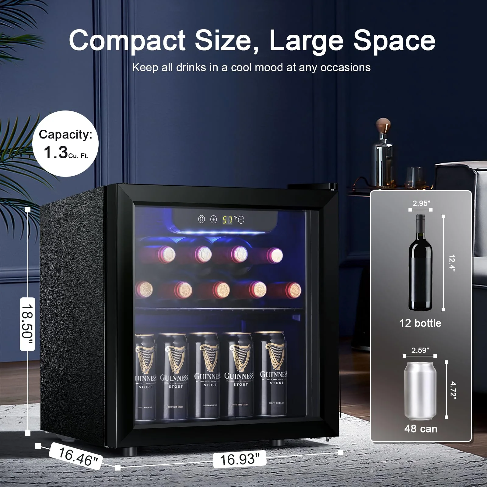 Antarctic Star 12 Bottle 48 Can Cabinet Beverage Refrigerator