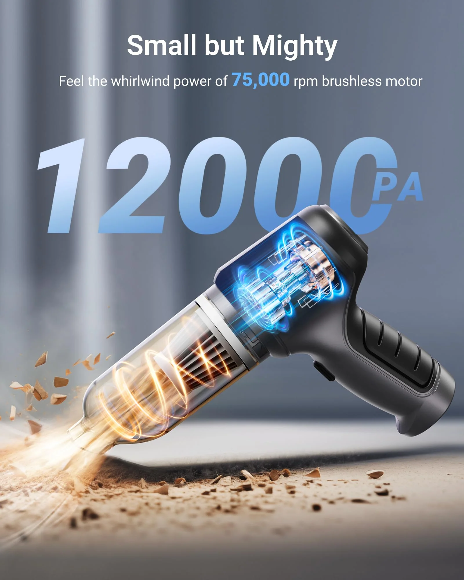 XCOOL Handheld Vacuum Cordless. 12000PA Car Vacuum Cleaner