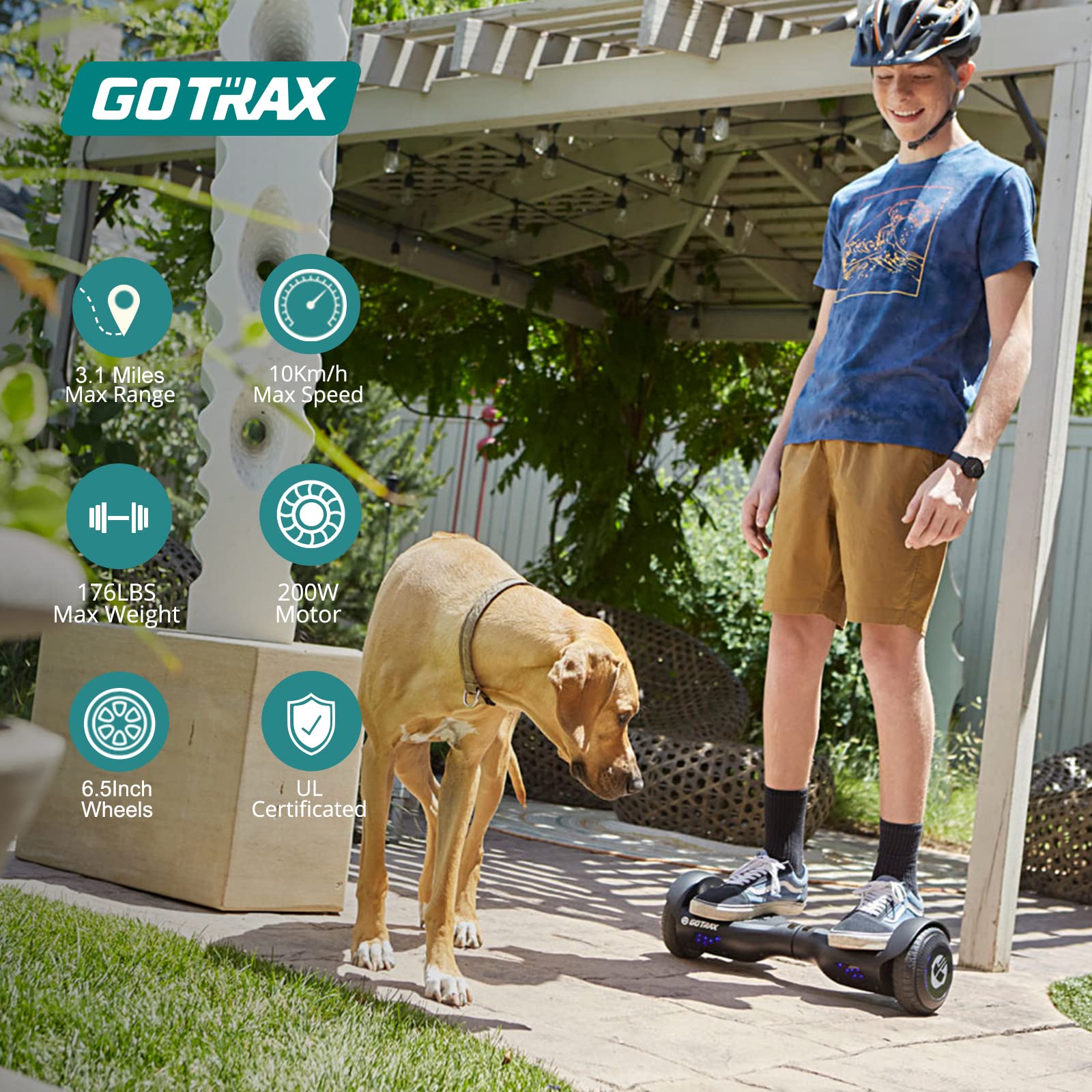Gotrax Edge Hoverboard with 6.5 LED Wheels & Headlight