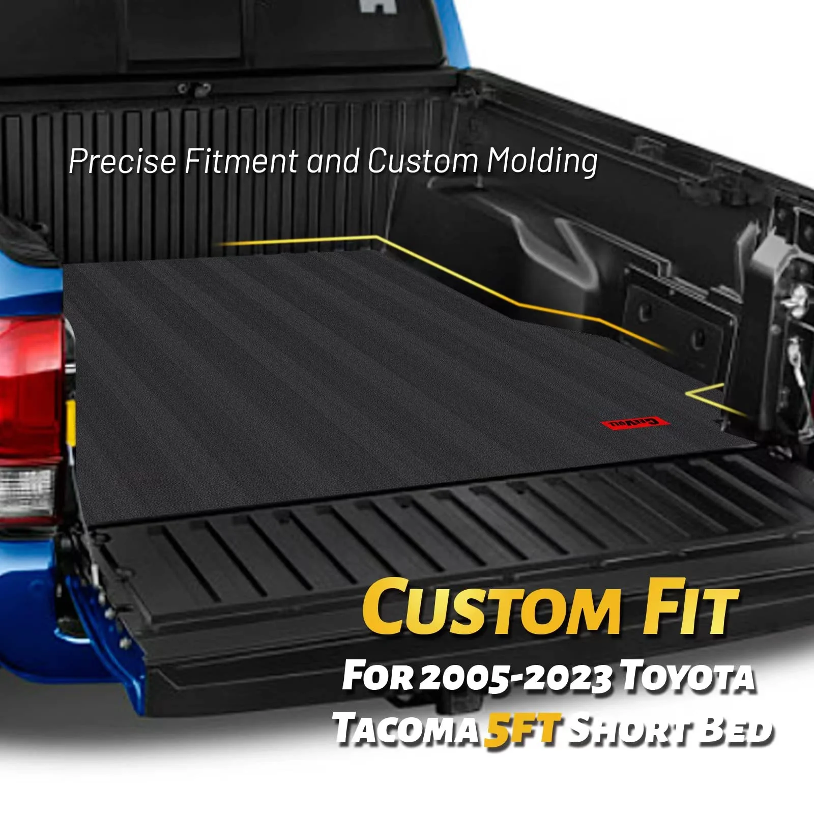 GEEVOLL Heavy Duty Rubber Truck Bed Mat for 2005-2023 Toyota