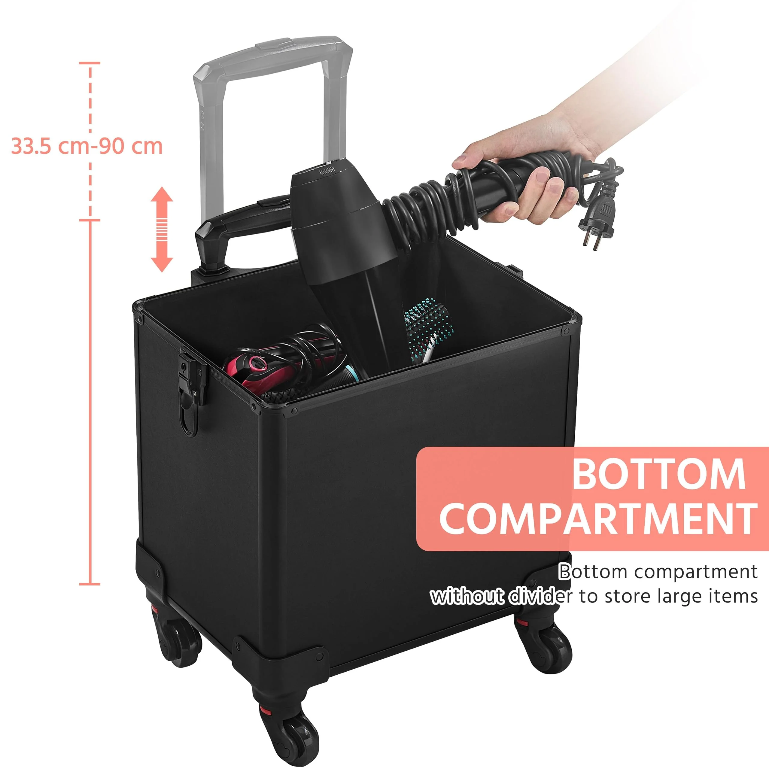 Yaheetech 4 in 1 Professional Makeup Train Case