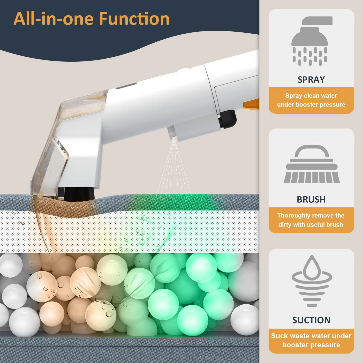 Ailltopd Portable Deep Stain Carpet Cleaner Machine