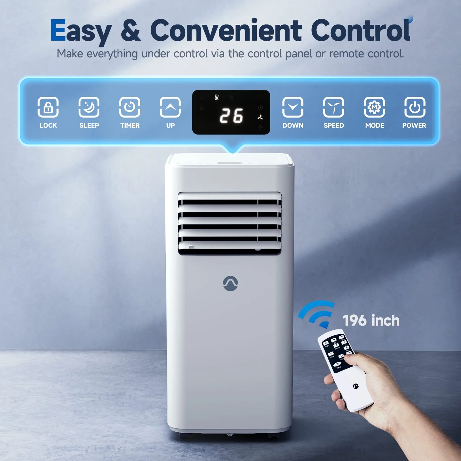 GINOST 10000 BTU Portable AC for Room up to 450 Sq. Ft