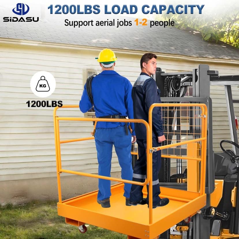 Sidasu Forklift Safety Cage 36x36 Inches Forklift Work Platform