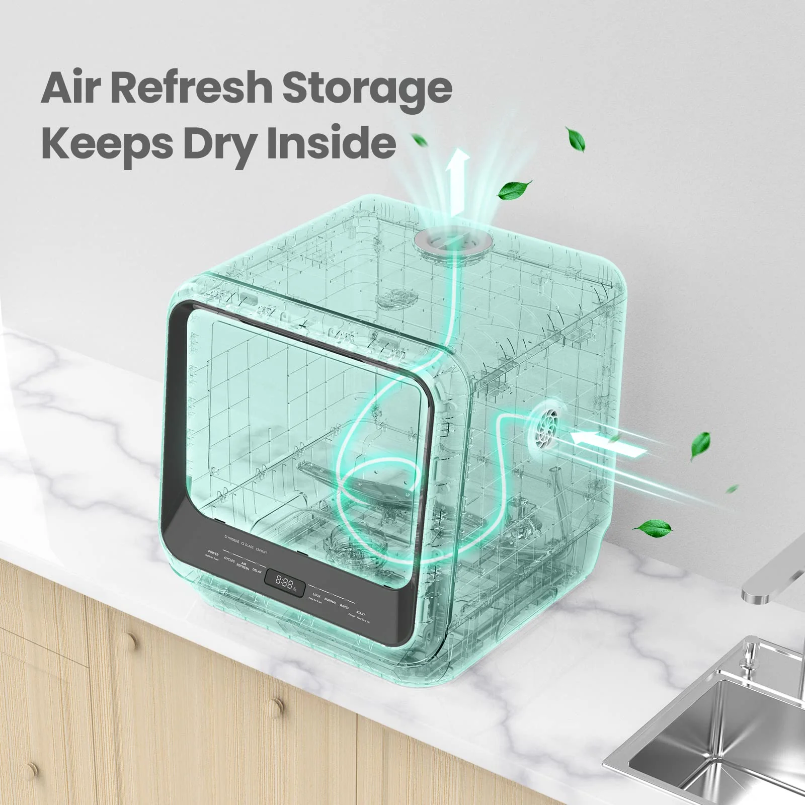 COMFEE' Mini Dishwasher Countertop with 5L Water Tank