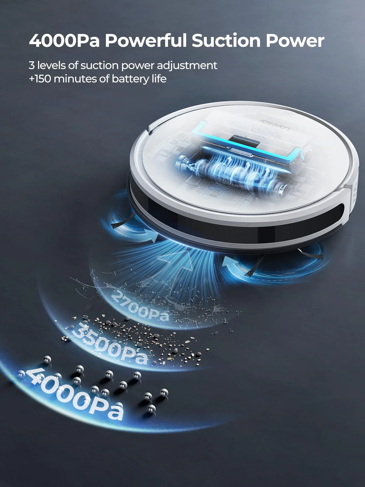 Laresar Robot Vacuums and Mop Combo with Auto Carpet Boost