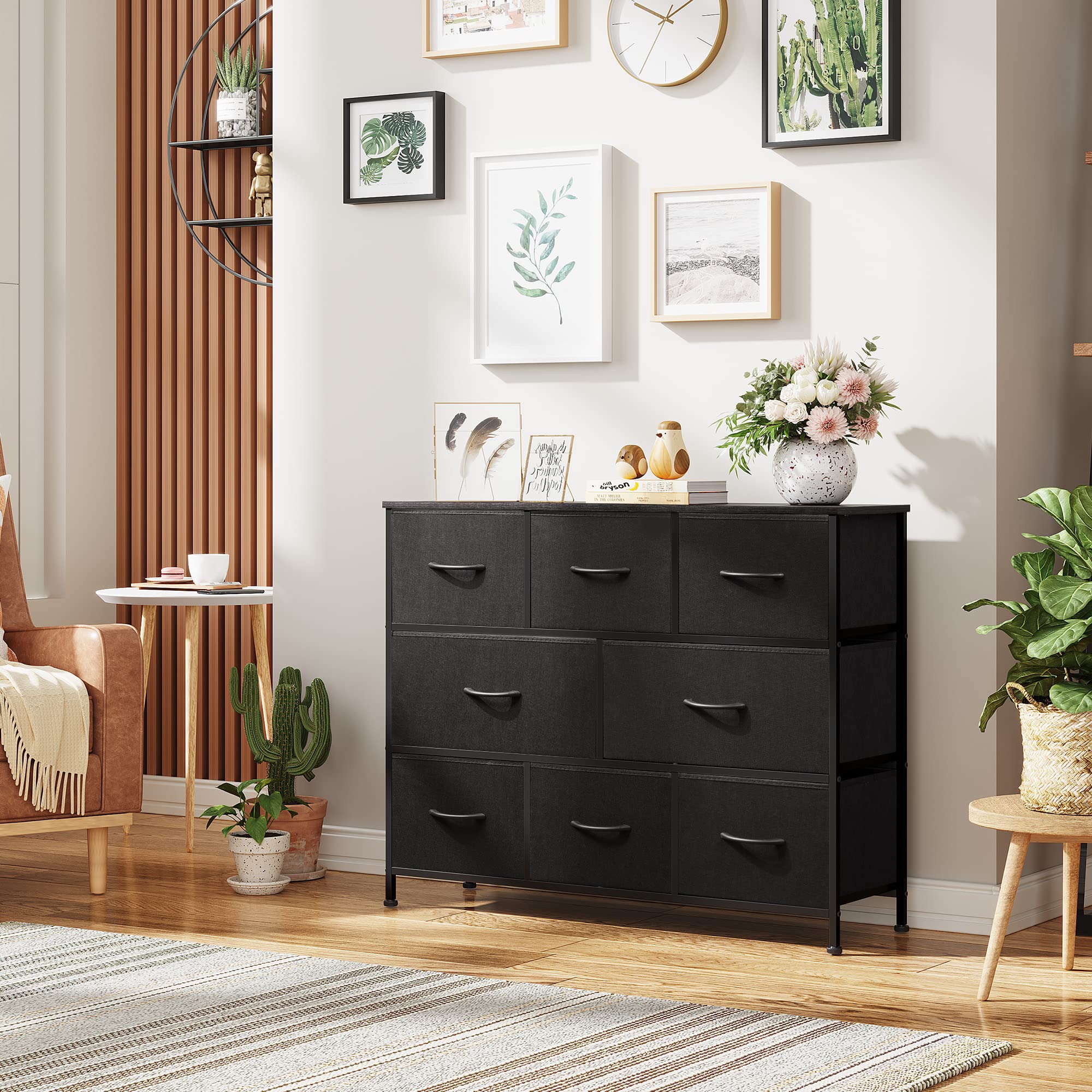 WLIVE Fabric Dresser for Bedroom. Storage Drawer Unit