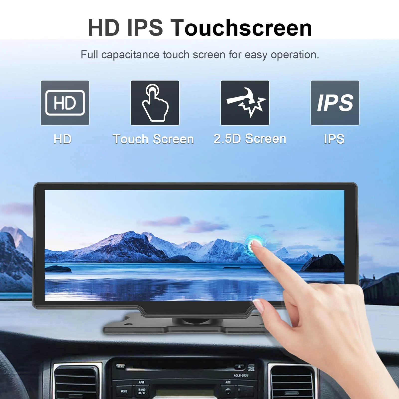 Podofo 10.26 Touchscreen Wireless Apple Carplay