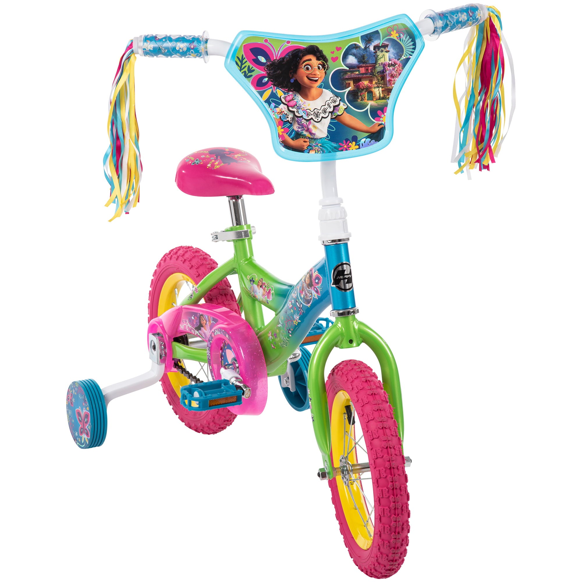 Encanto 12-inch Bike for Girls. Pink/Green/Blue. by Huffy