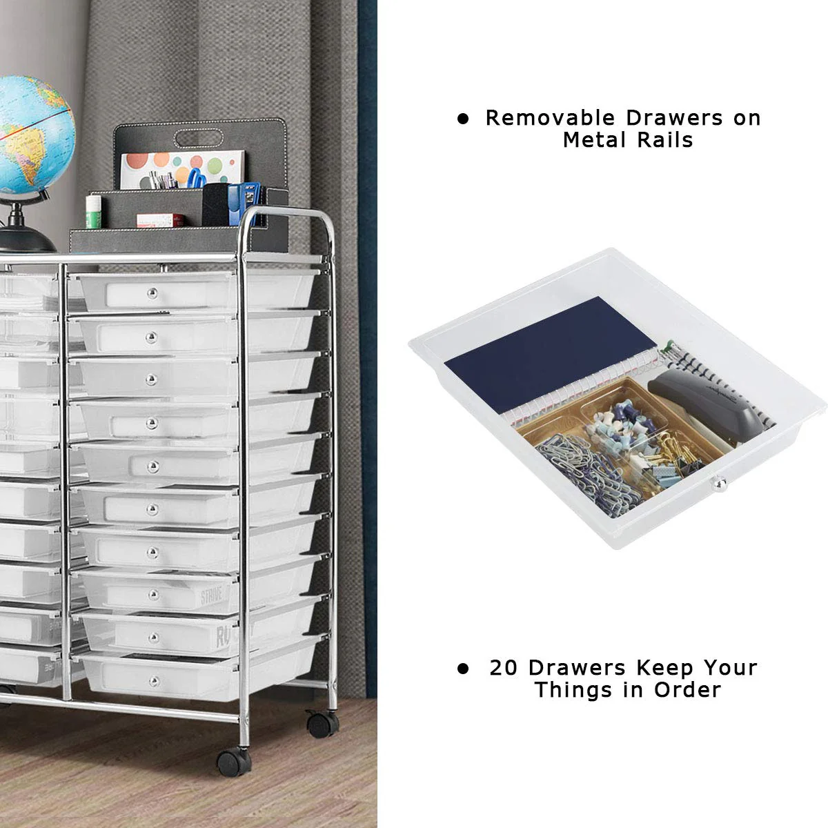 Giantex Storage Drawer Carts. 20-Drawer Organizer