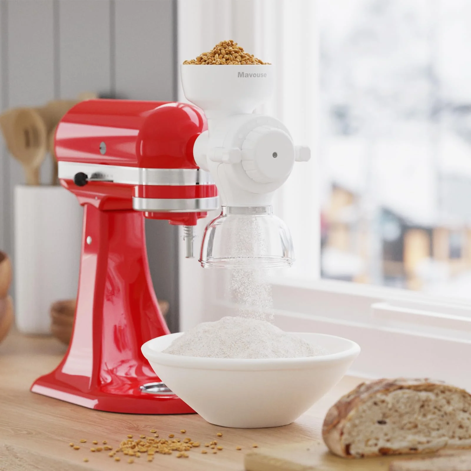 Mavouse Grain Mill Attachment For Kitchenaid Stand Mixer