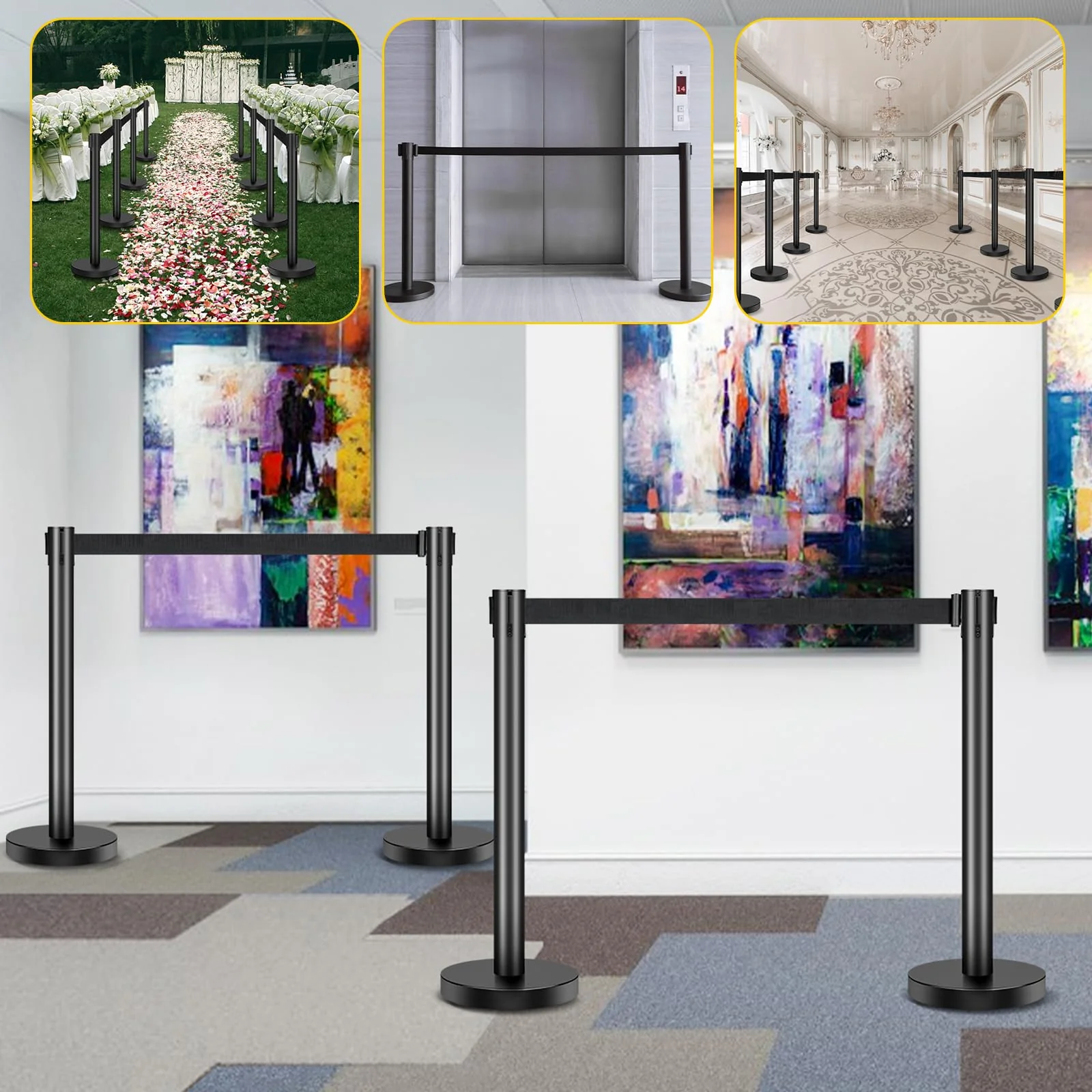 XPCARE Crowd Control Stanchion. 6 Pieces Stanchion Set