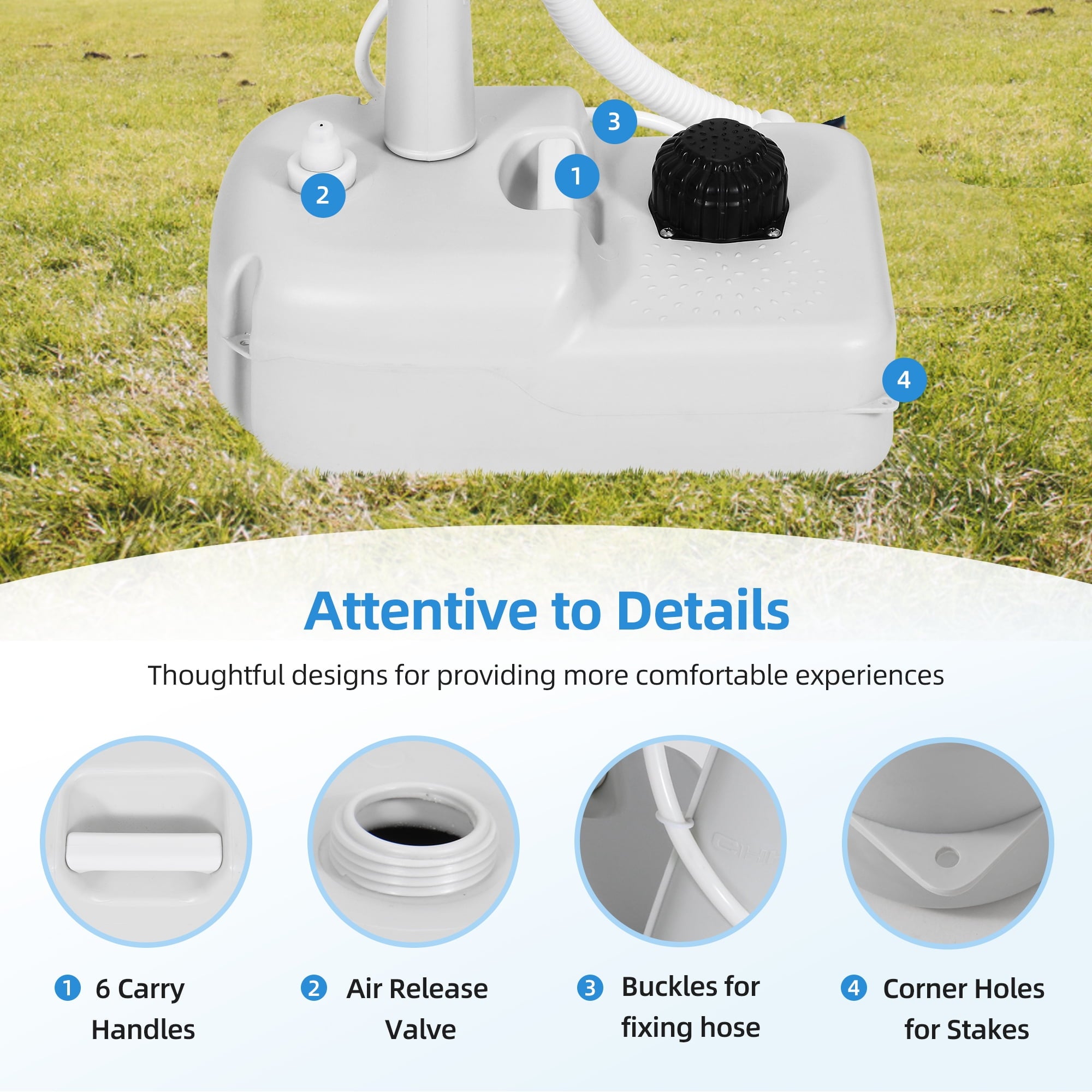 Portable Sink Camping Hand Washing Station with 17 L Wash Basin Stand. Rolling Wheels. Soap Dispenser. Towel Holder. for Outdoor. Travel. Boat. Gather. Garden. Worksite. White