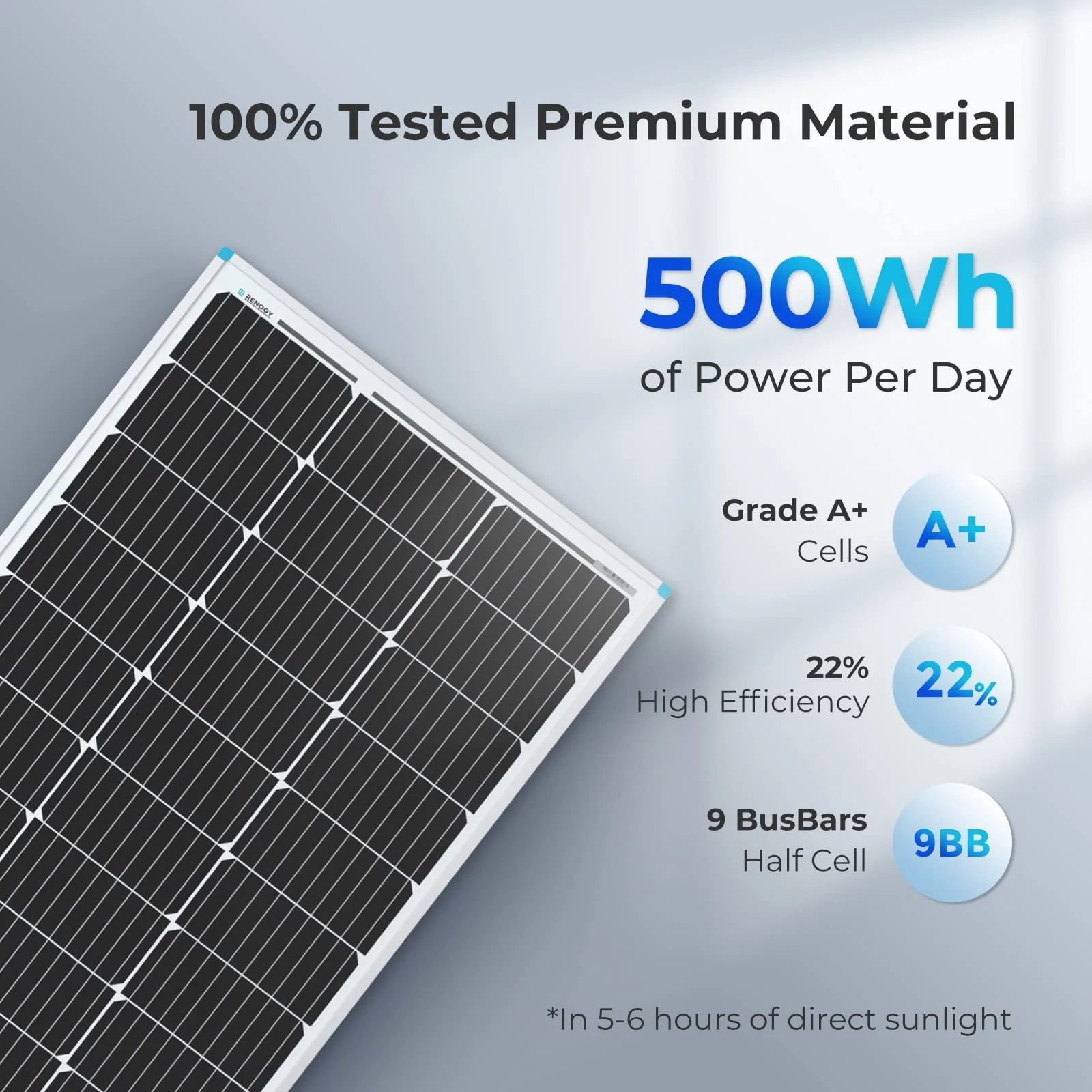 Renogy Solar Panel 100 Watt 12 Vol for RV Marine Rooftop Farm Battery