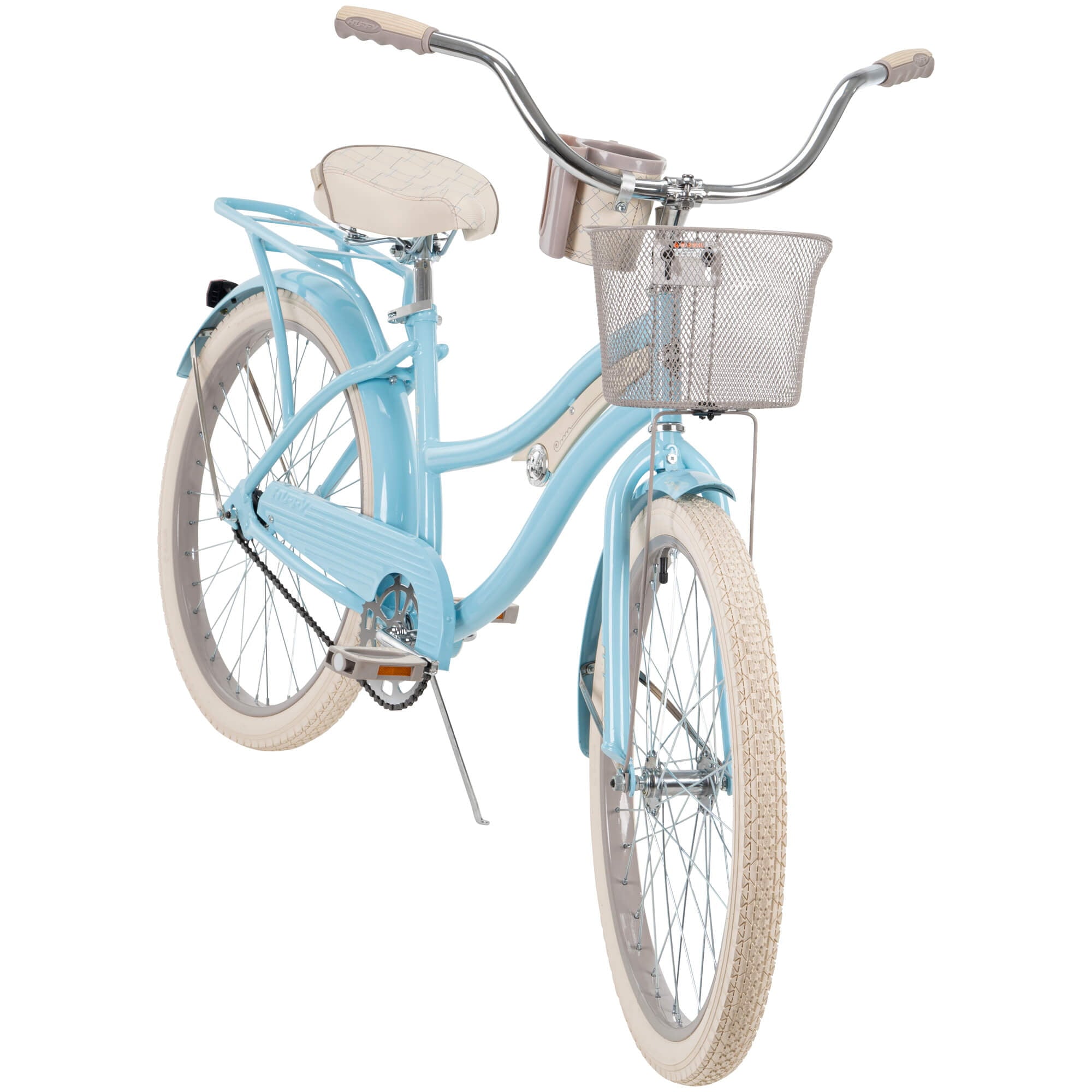 24 In. Girls Nel Lusso Women's Classic Beach Cruiser Bike. Light Blue