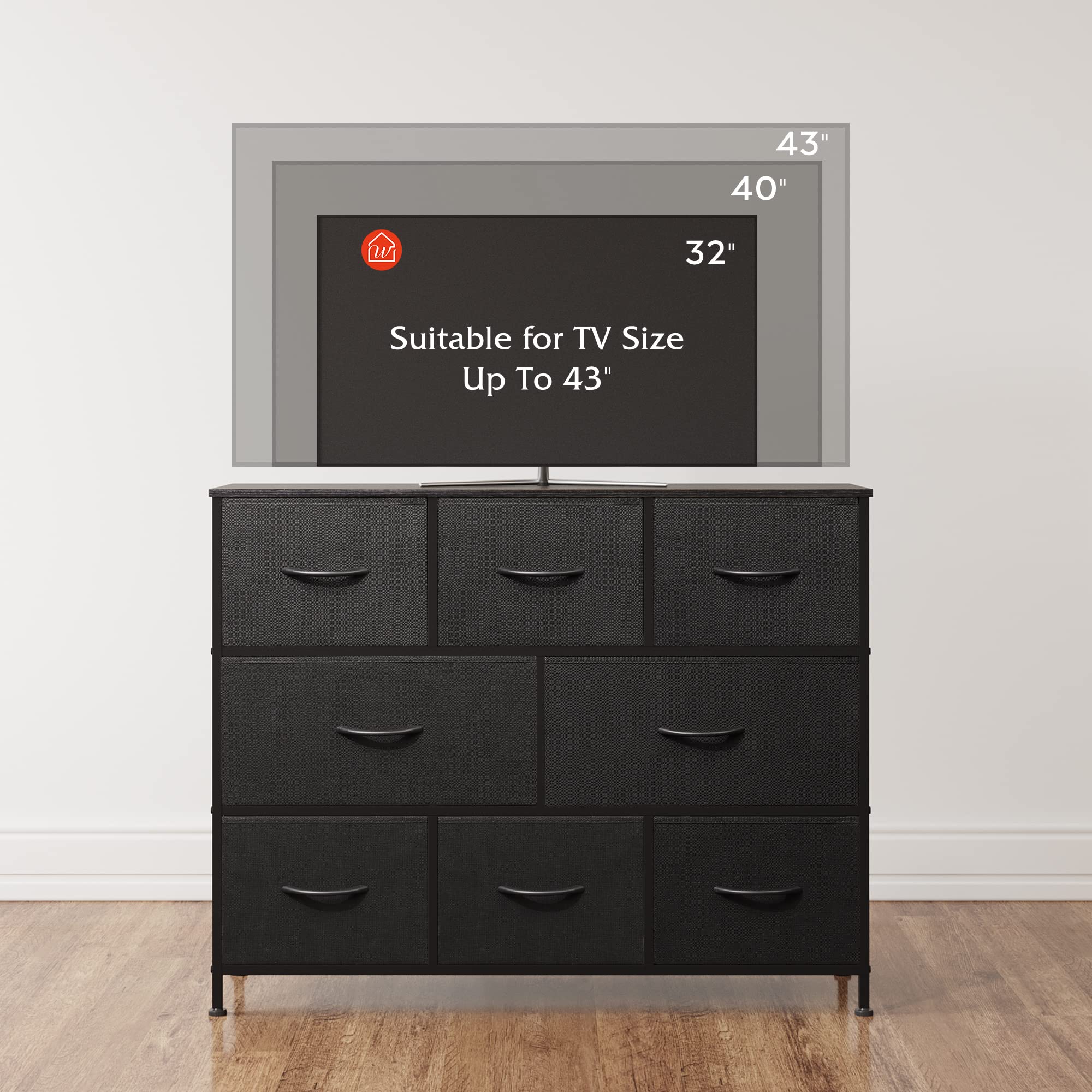WLIVE Fabric Dresser for Bedroom. Storage Drawer Unit
