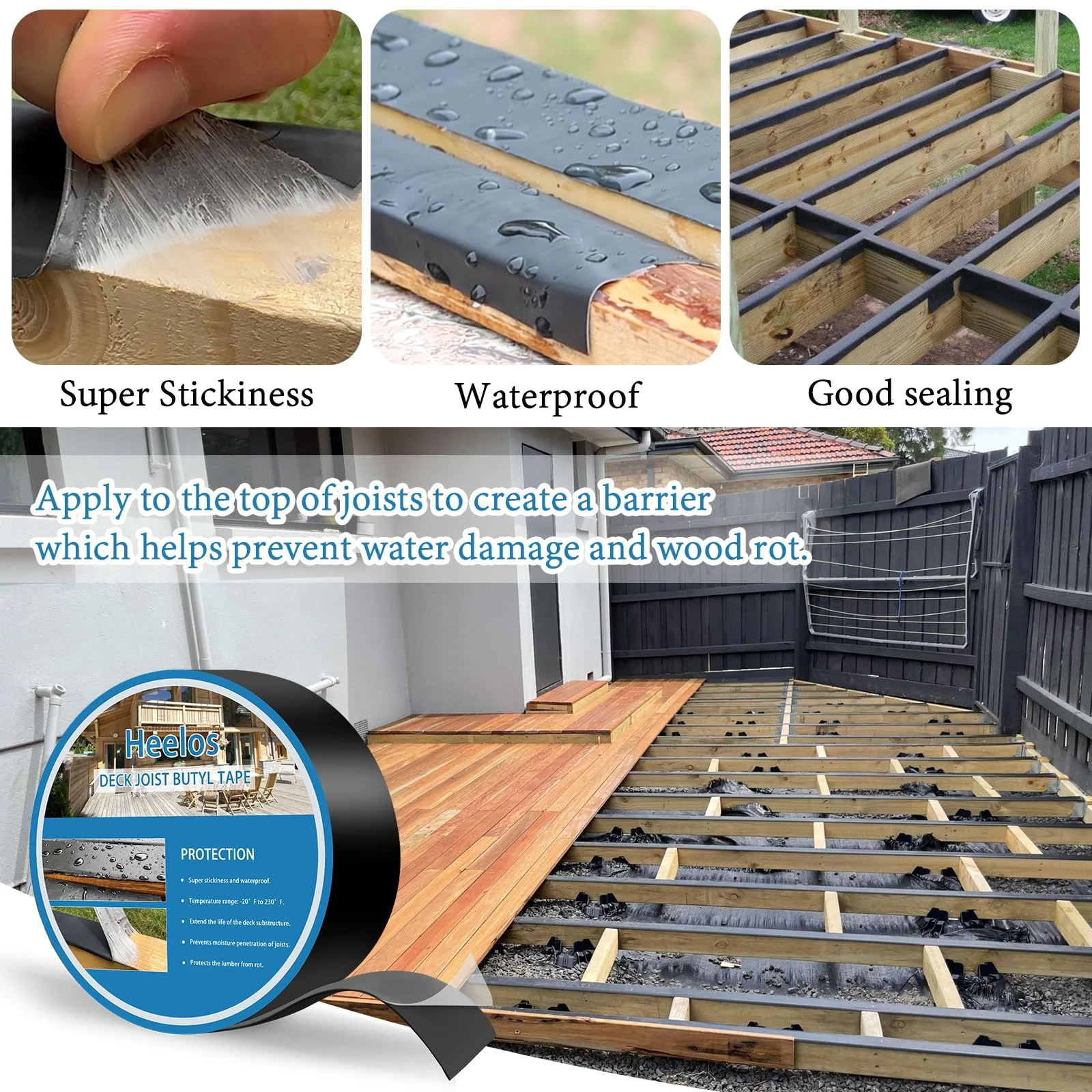 Heelos 10 Pack Joist Tape for Decking 2''��50'