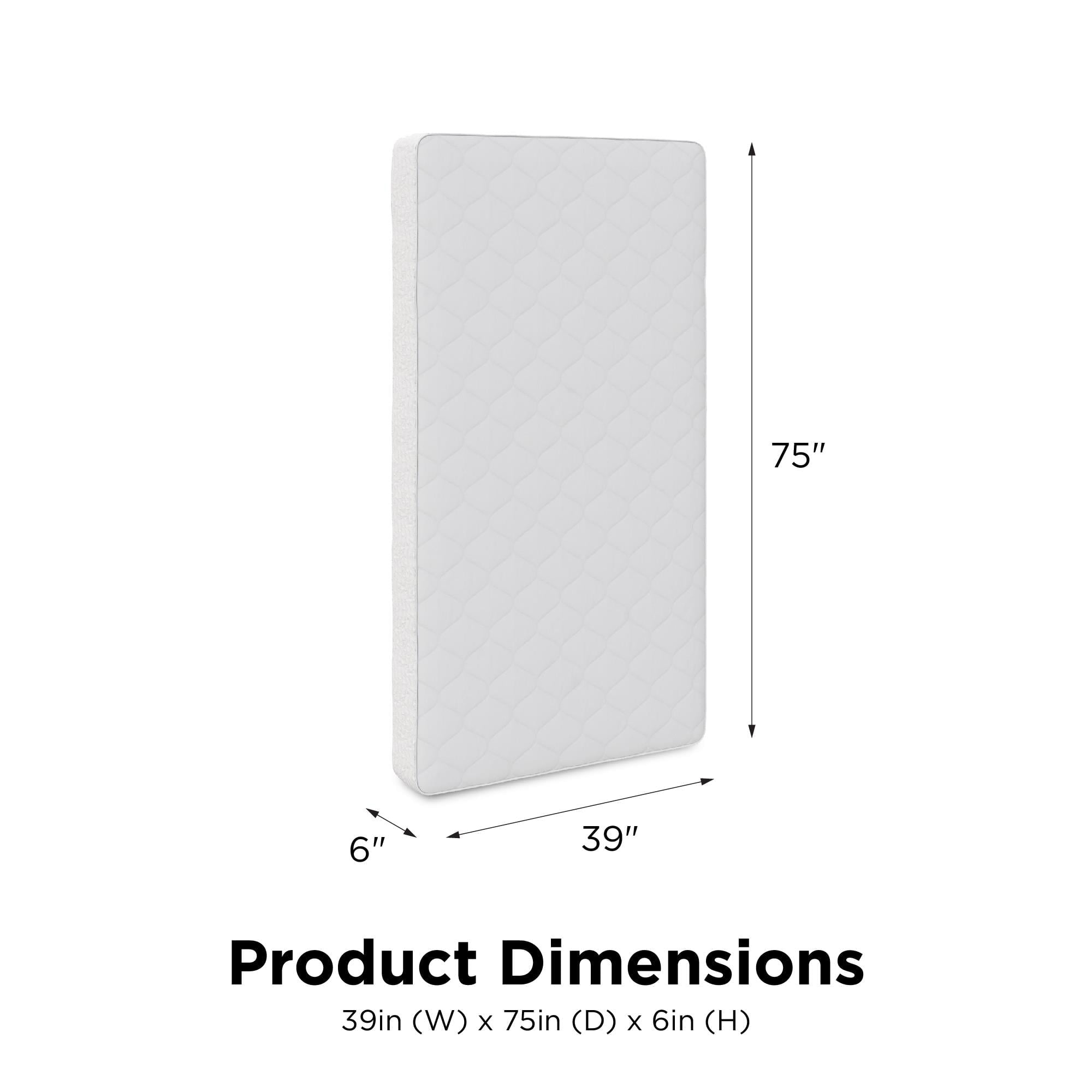 Sleep 6 Inch Thermobonded High Density Polyester Fill Mattress. Twin Size