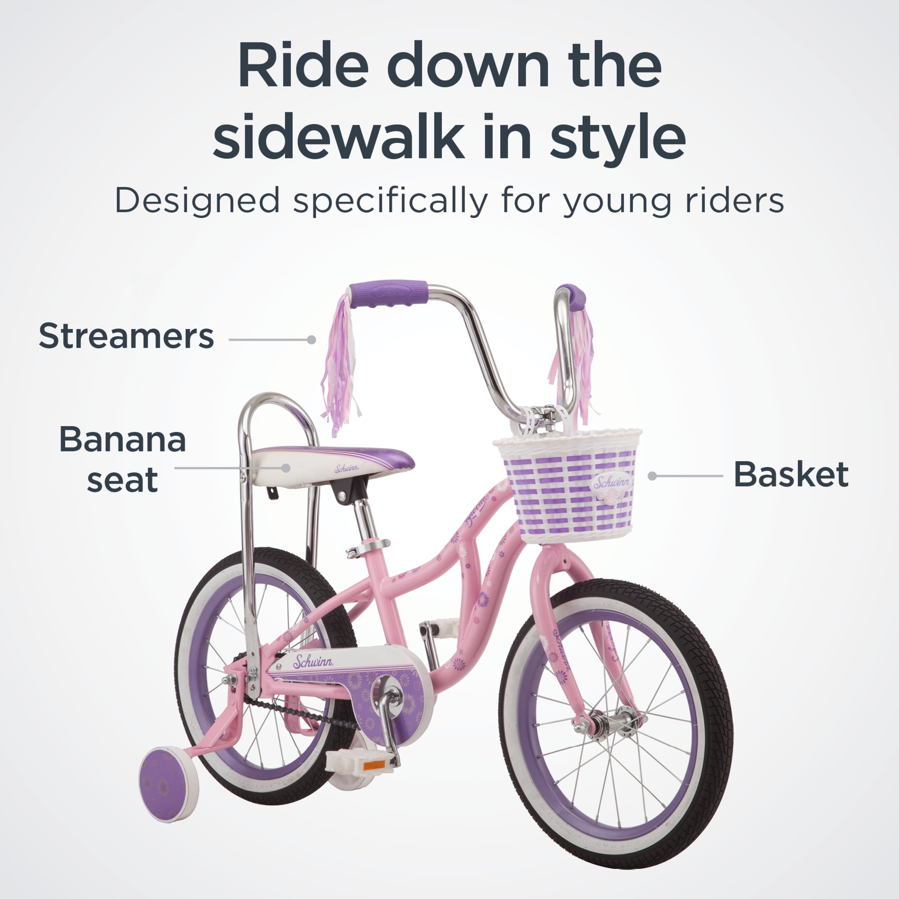 16 Bloom Kid's Bike with Training Wheels. Pink