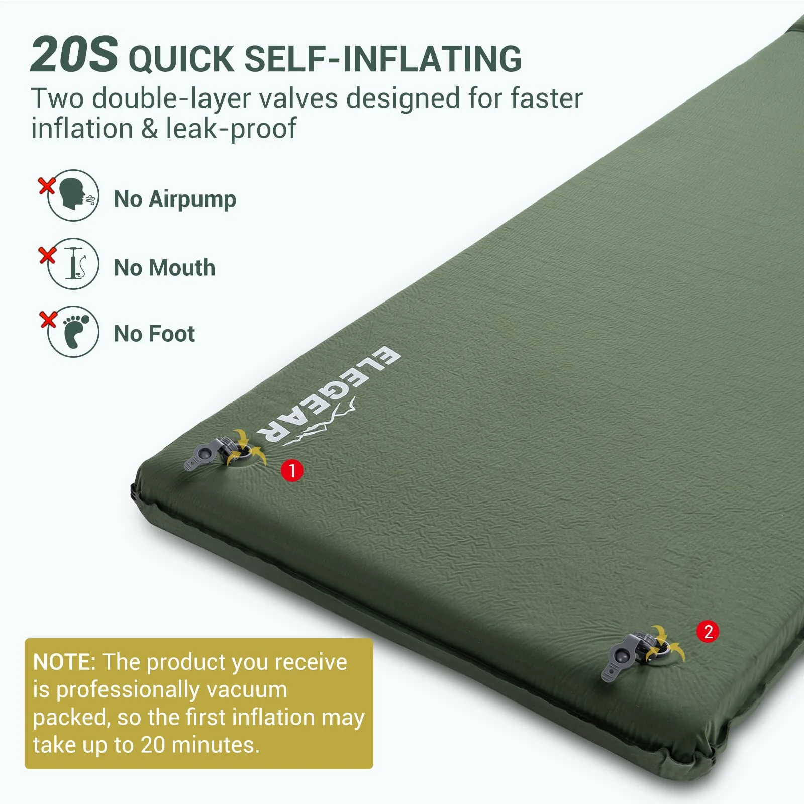 Elegear 3.1 Ultra-Thick Memory Foam Camping Pad